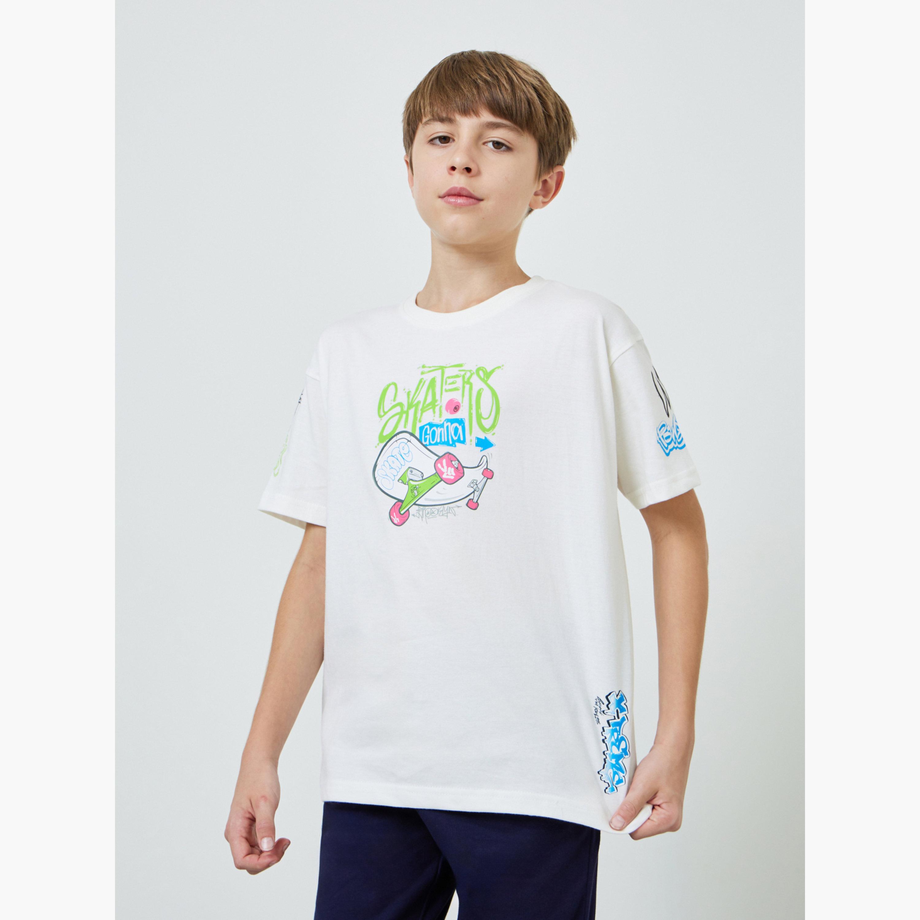 Styli Teen Boys Graphic Print Oversized T-Shirt-boys-clothing-tshirtsandpolos-image-1