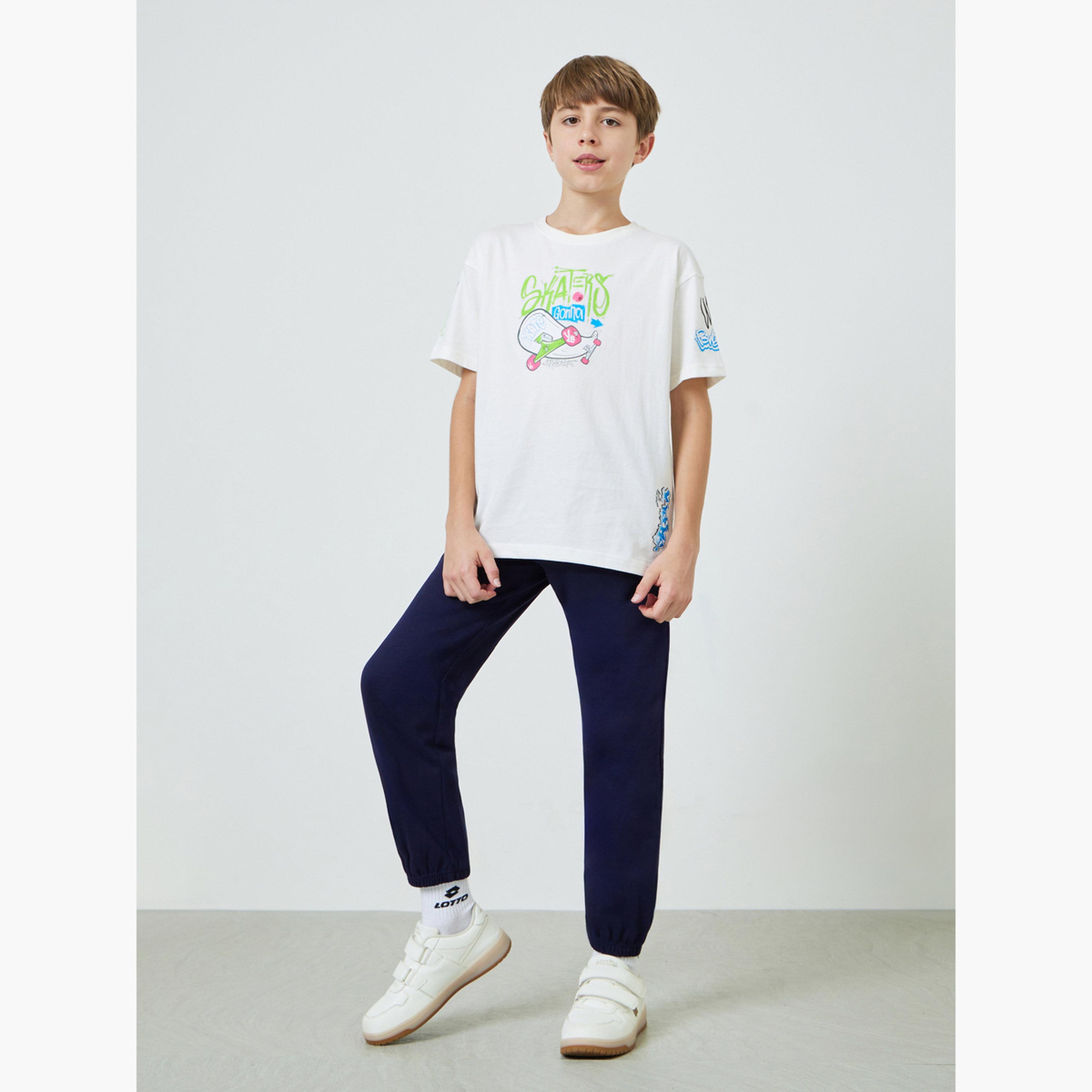تيشيرت واسع بطبعة جرافيك للأولاد-boys-clothing-tshirtsandpolos-image-2