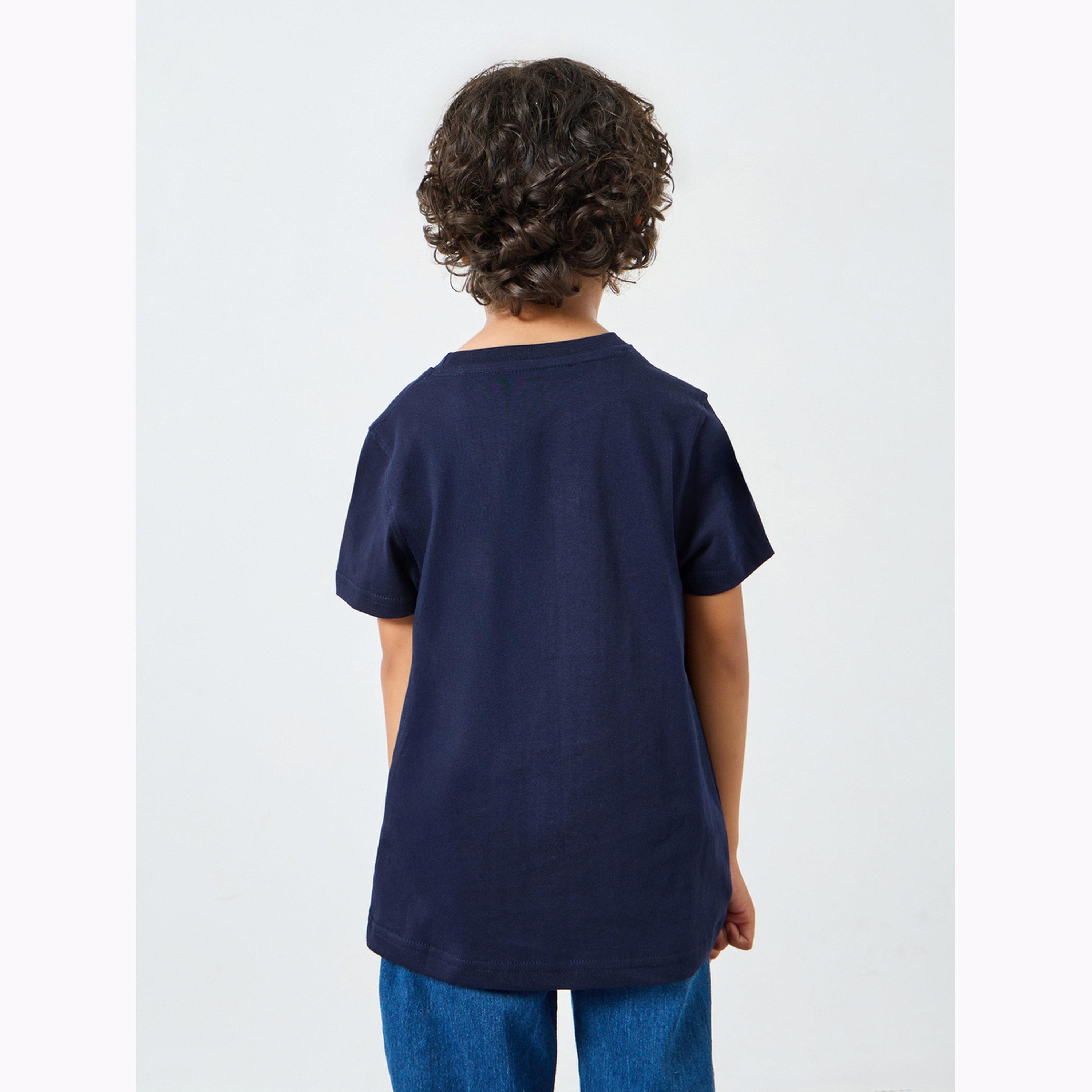 تيشيرت بطبعة غرافيك أمواج سيرف للأولاد لون كحلي-boys-clothing-tshirtsandpolos-image-3