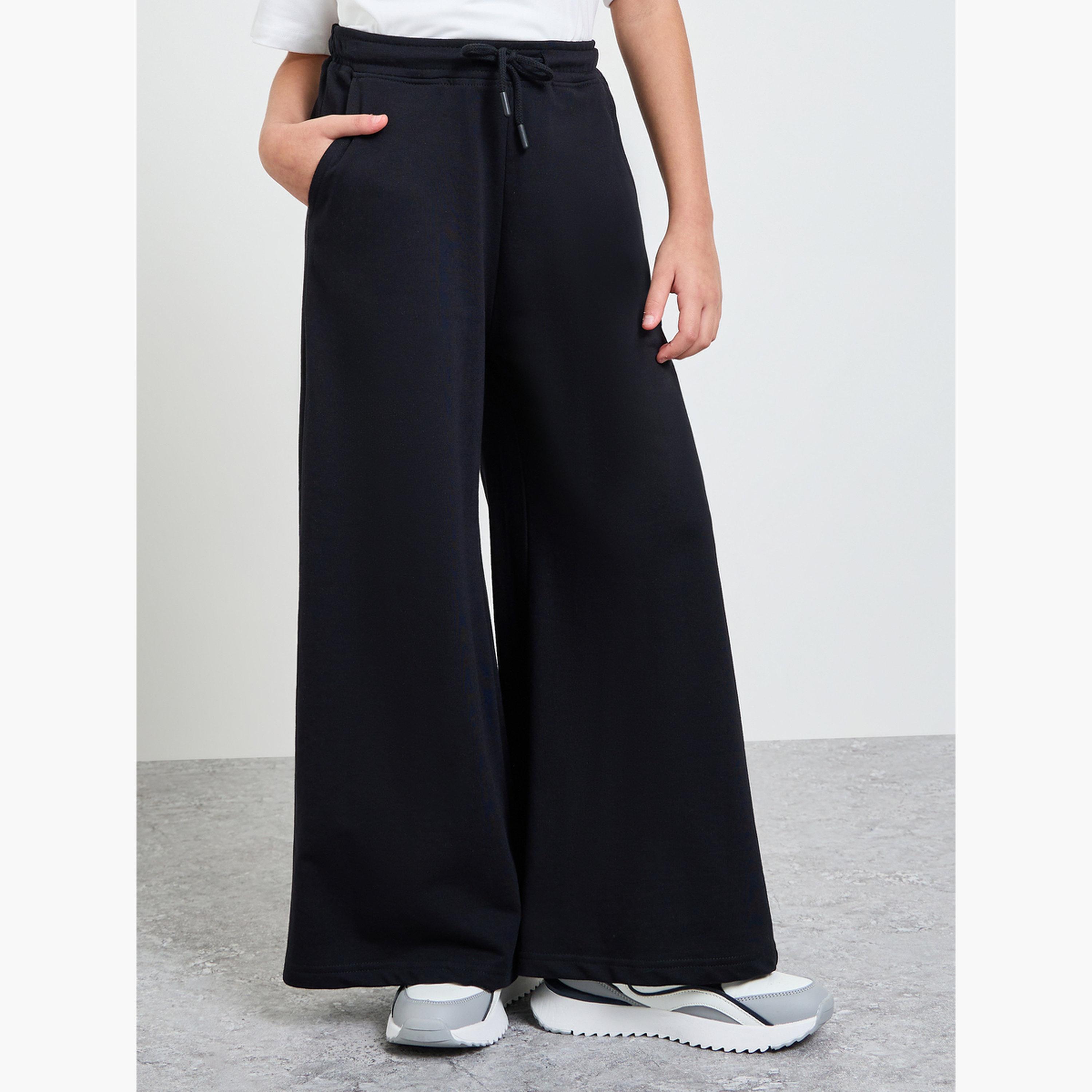 جوغر بأرجل واسعة برباط قابل للتعديل للبنات-girls-clothing-bottoms-joggersandtrackpants-image-1