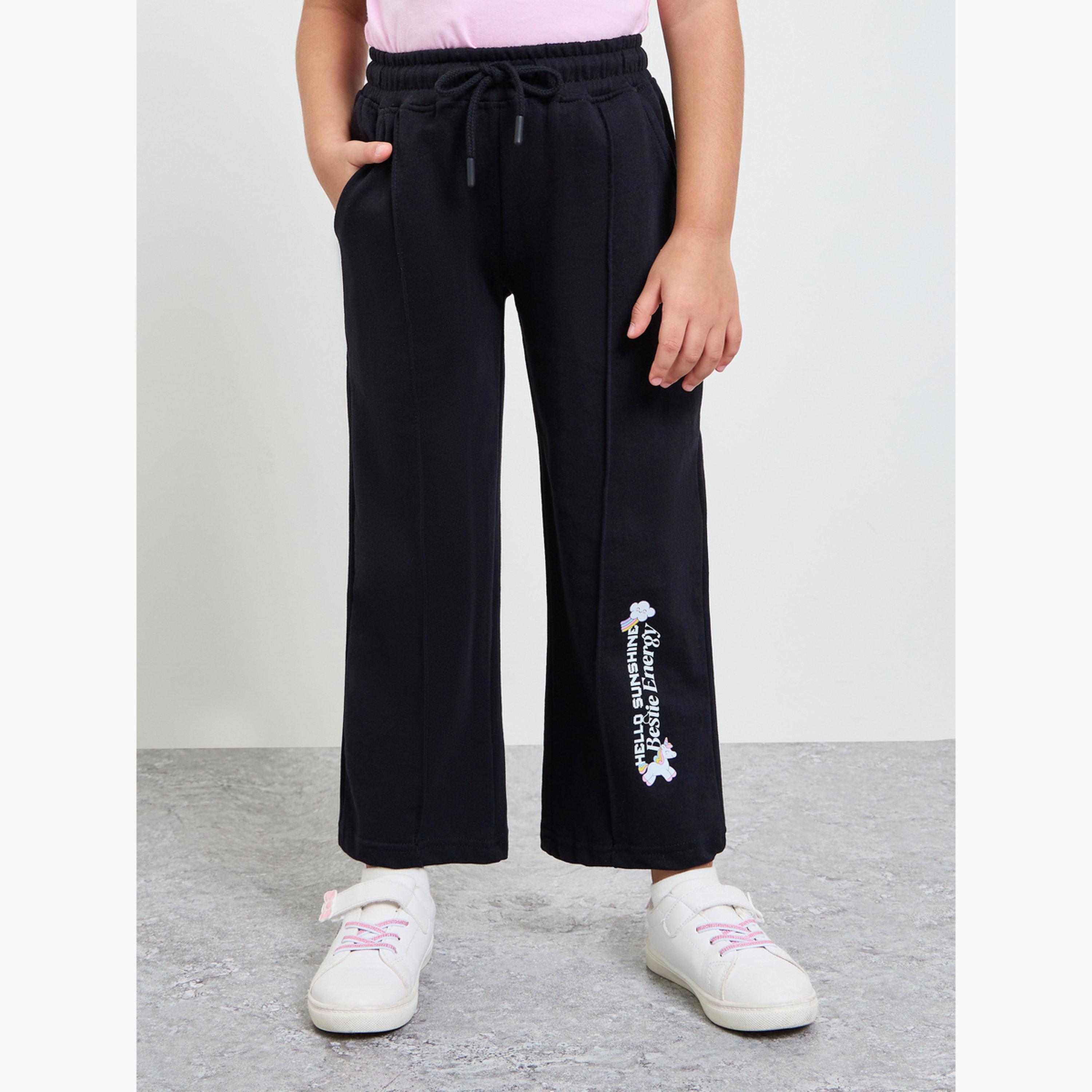 Styli Girls Straight Leg Joggers with Graphic Print-girls-clothing-bottoms-trousers-image-1