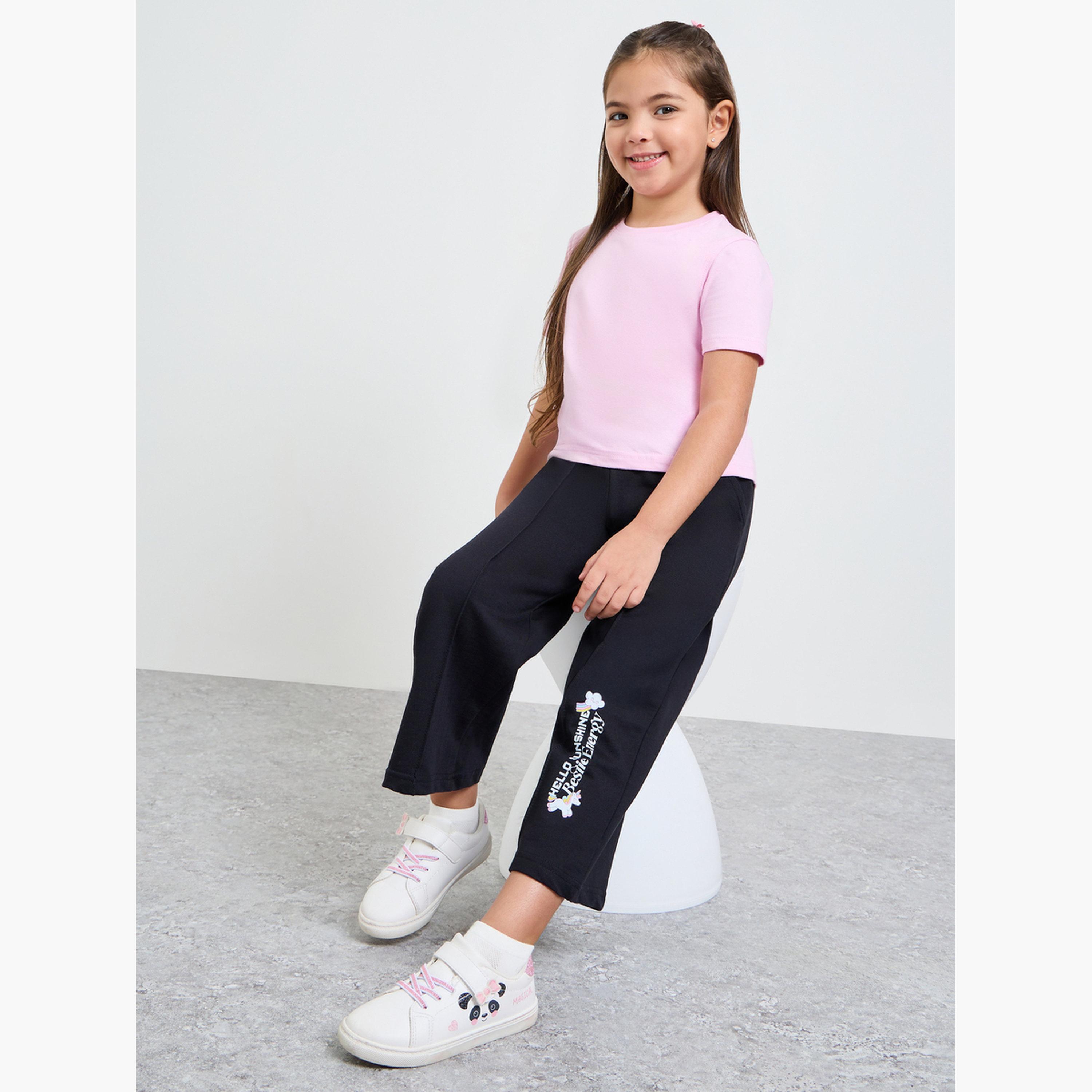 جوغر بأرجل مستقيمة وطبعة جرافيك للبنات-girls-clothing-bottoms-trousers-image-3