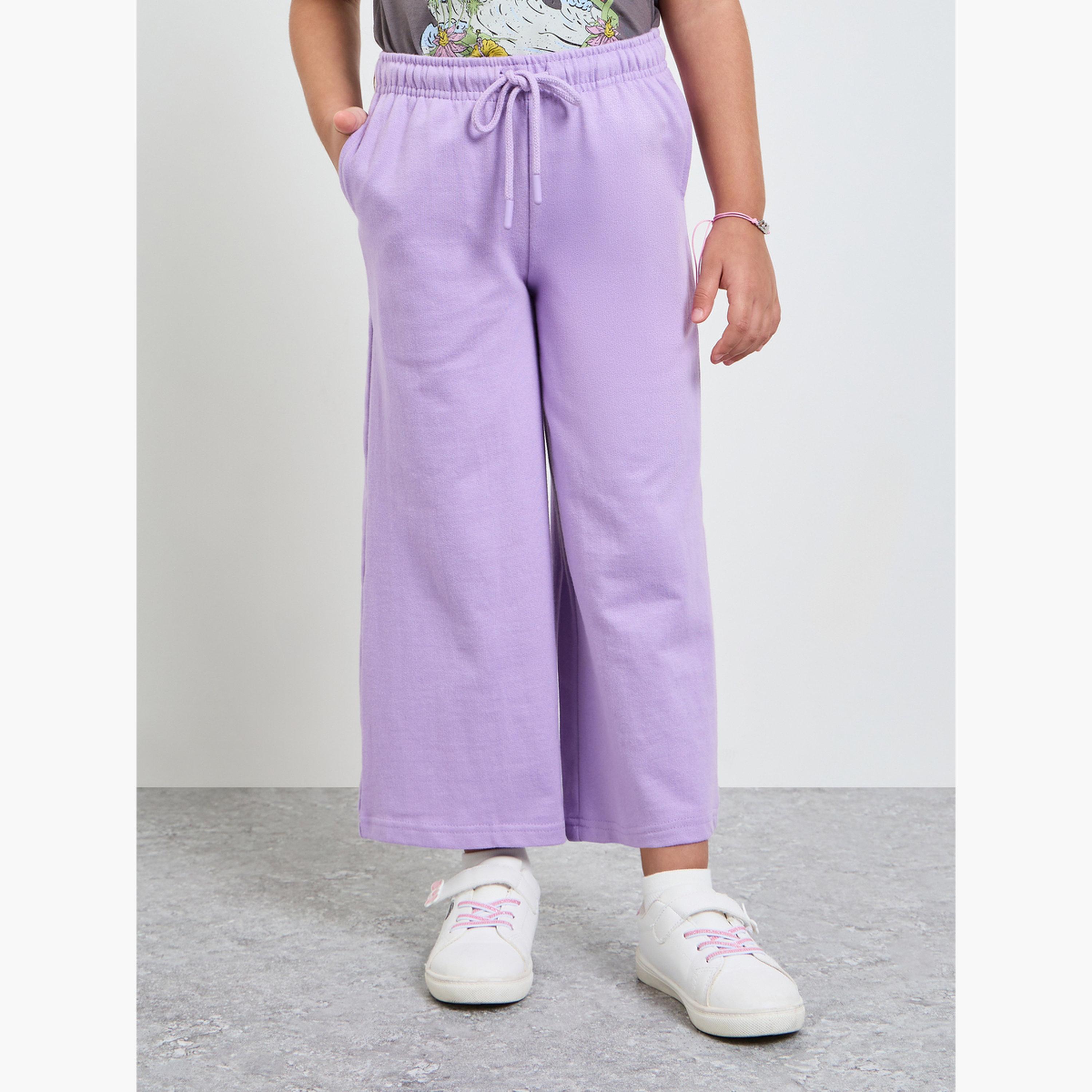 Styli Girls Wide Leg Joggers with Adjustable Drawcord-boys-clothing-bottoms-joggersandtrackpants-image-1