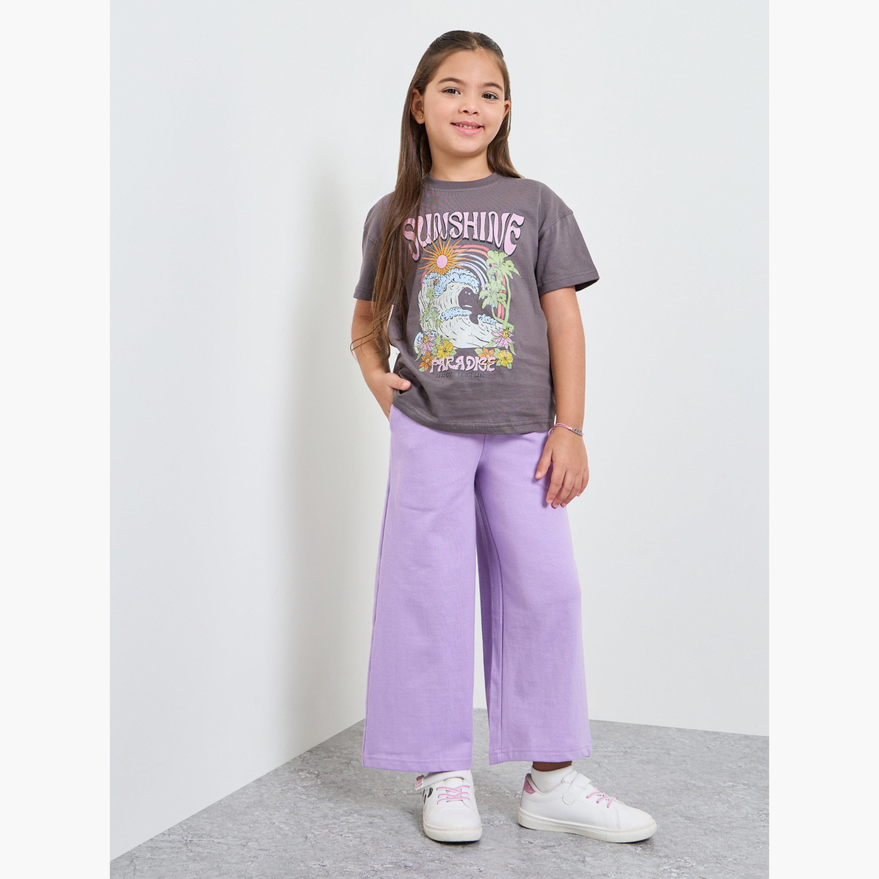 Styli Girls Wide Leg Joggers with Adjustable Drawcord-boys-clothing-bottoms-joggersandtrackpants-image-2
