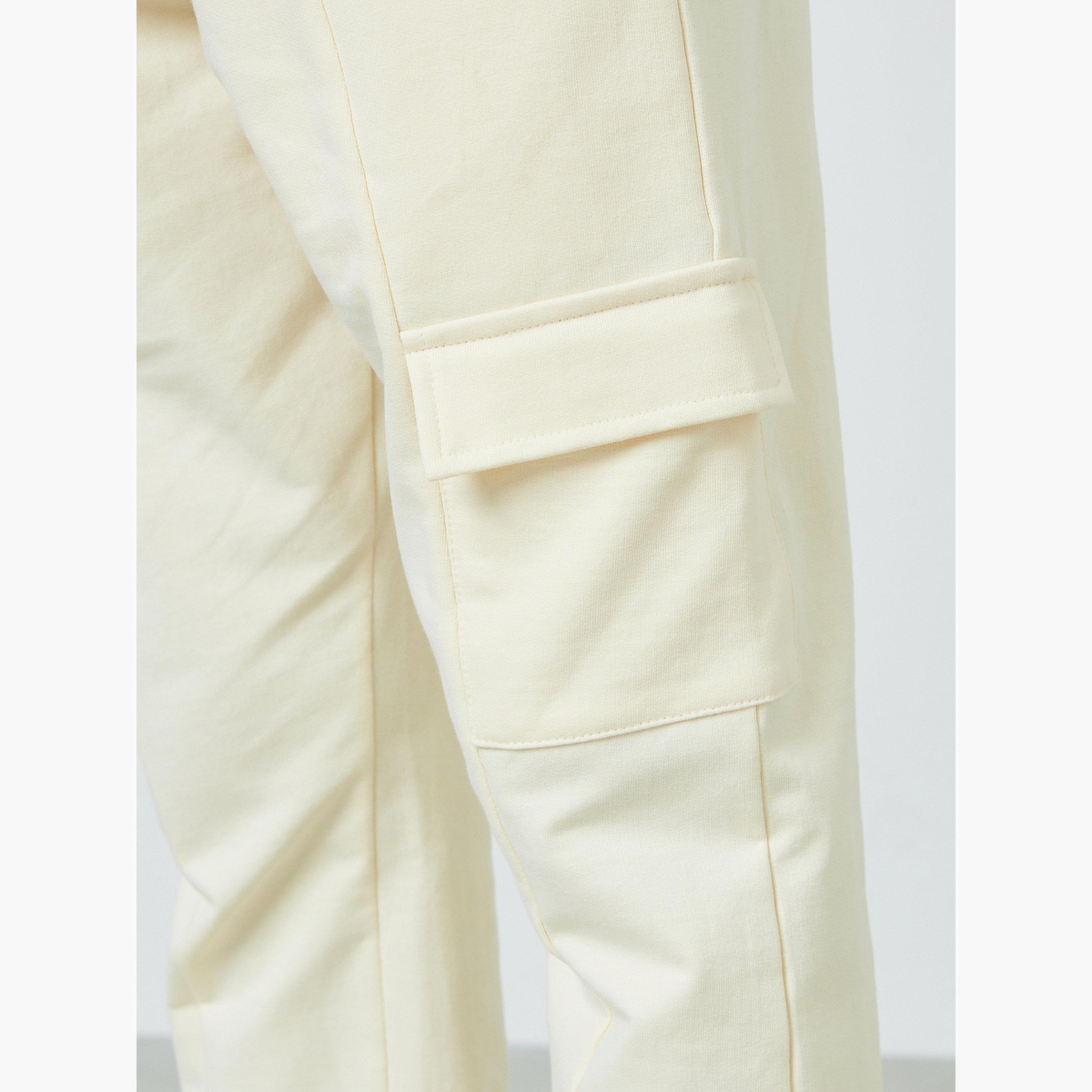 Styli Teen Boys Solid Cargo Joggers with Drawstring-boys-clothing-bottoms-joggersandtrackpants-image-3