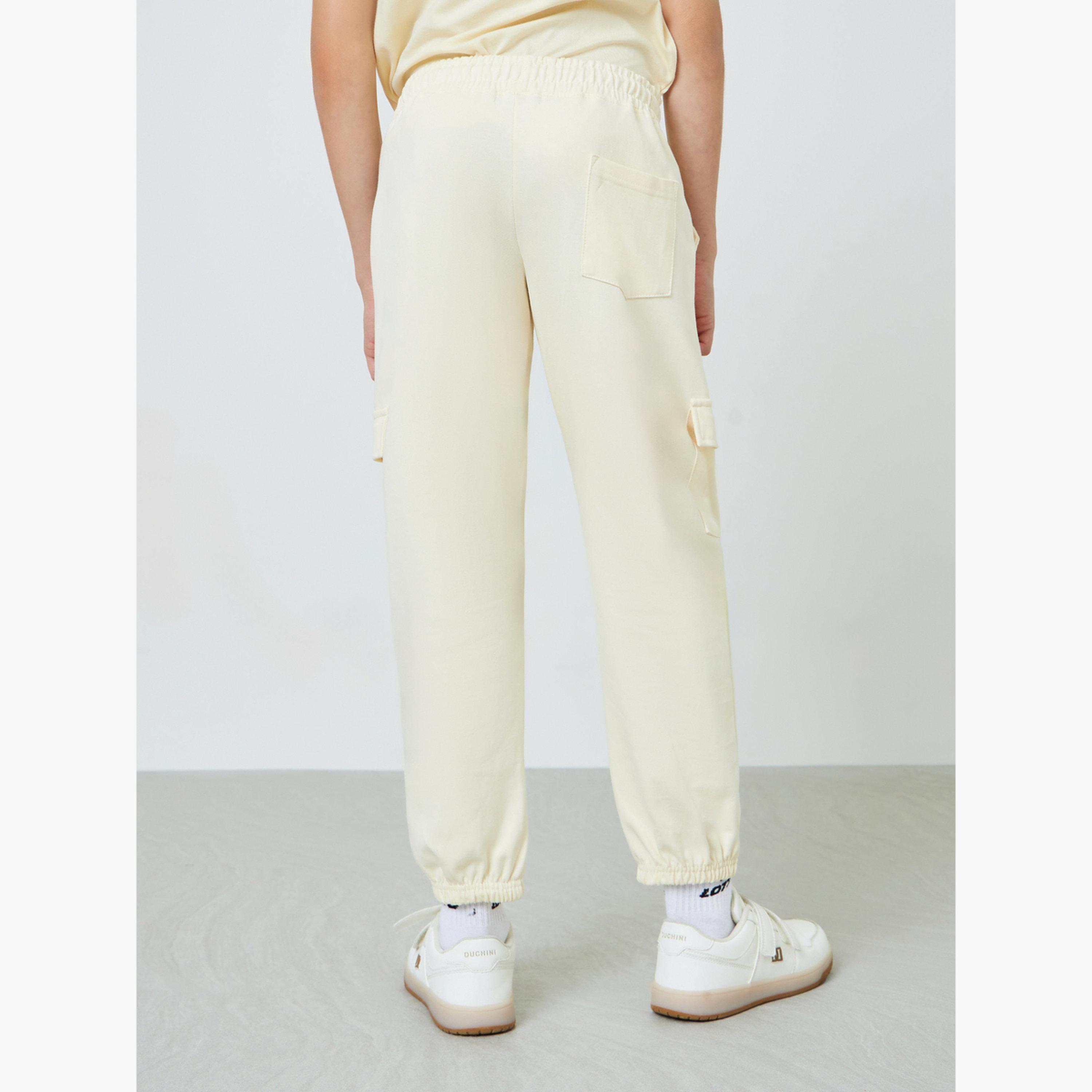Styli Teen Boys Solid Cargo Joggers with Drawstring-boys-clothing-bottoms-joggersandtrackpants-image-4