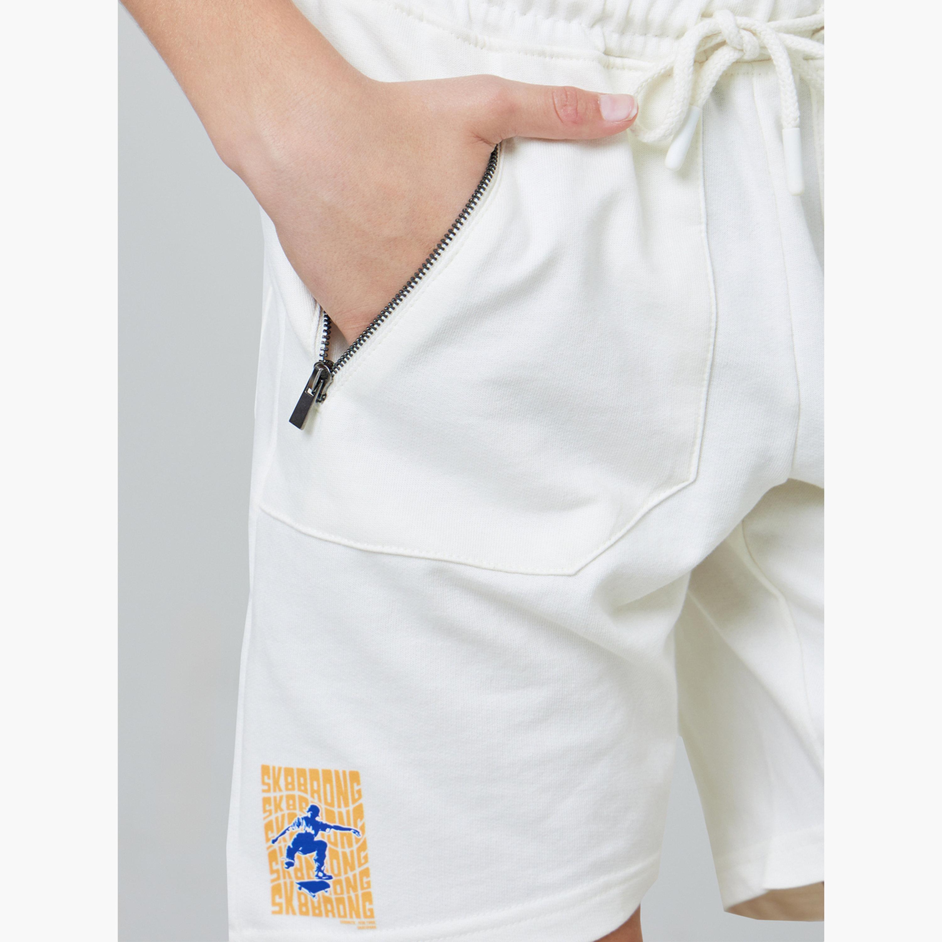 Styli Kids Off-White Shorts with Drawstring-boys-clothing-bottoms-shorts-image-3