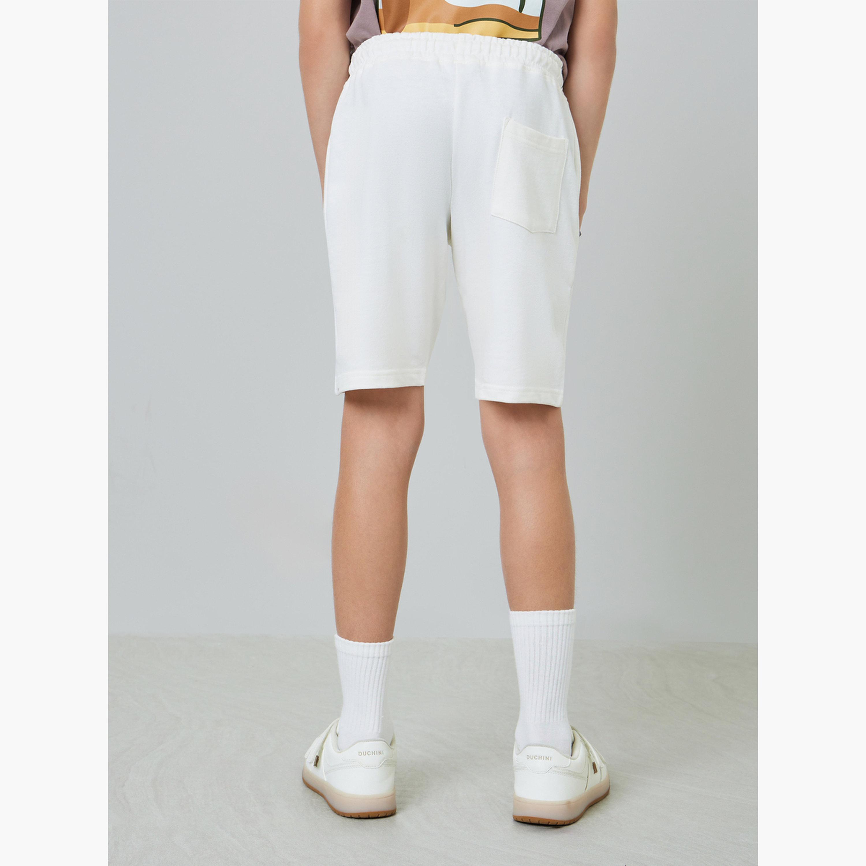 Styli Kids Off-White Shorts with Drawstring-boys-clothing-bottoms-shorts-image-4