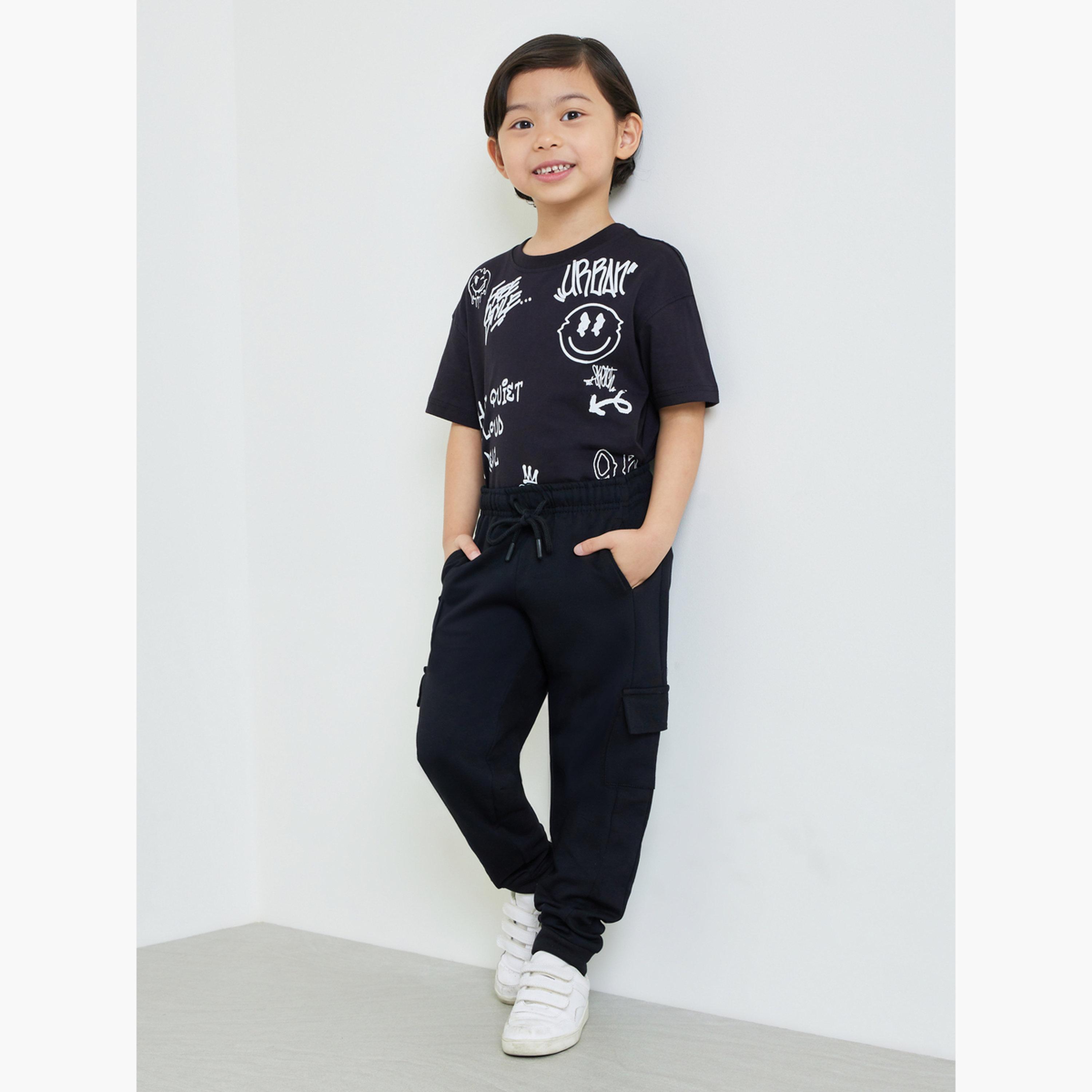جوغر كارجو سادة برباط للأولاد-boys-clothing-bottoms-joggersandtrackpants-image-2
