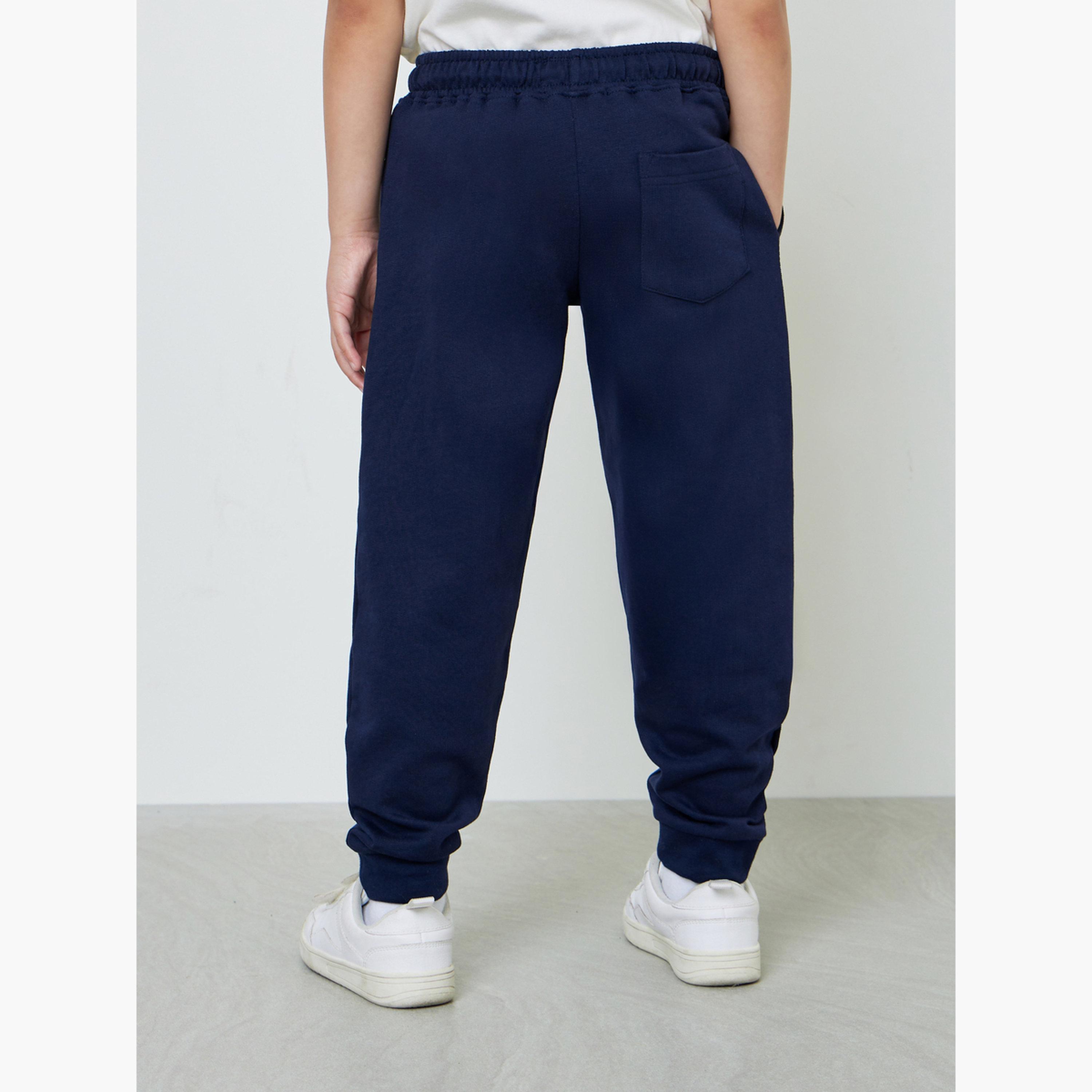 جوغر للأطفال برباط سحب باللون الأزرق الداكن-boys-clothing-bottoms-joggersandtrackpants-image-4