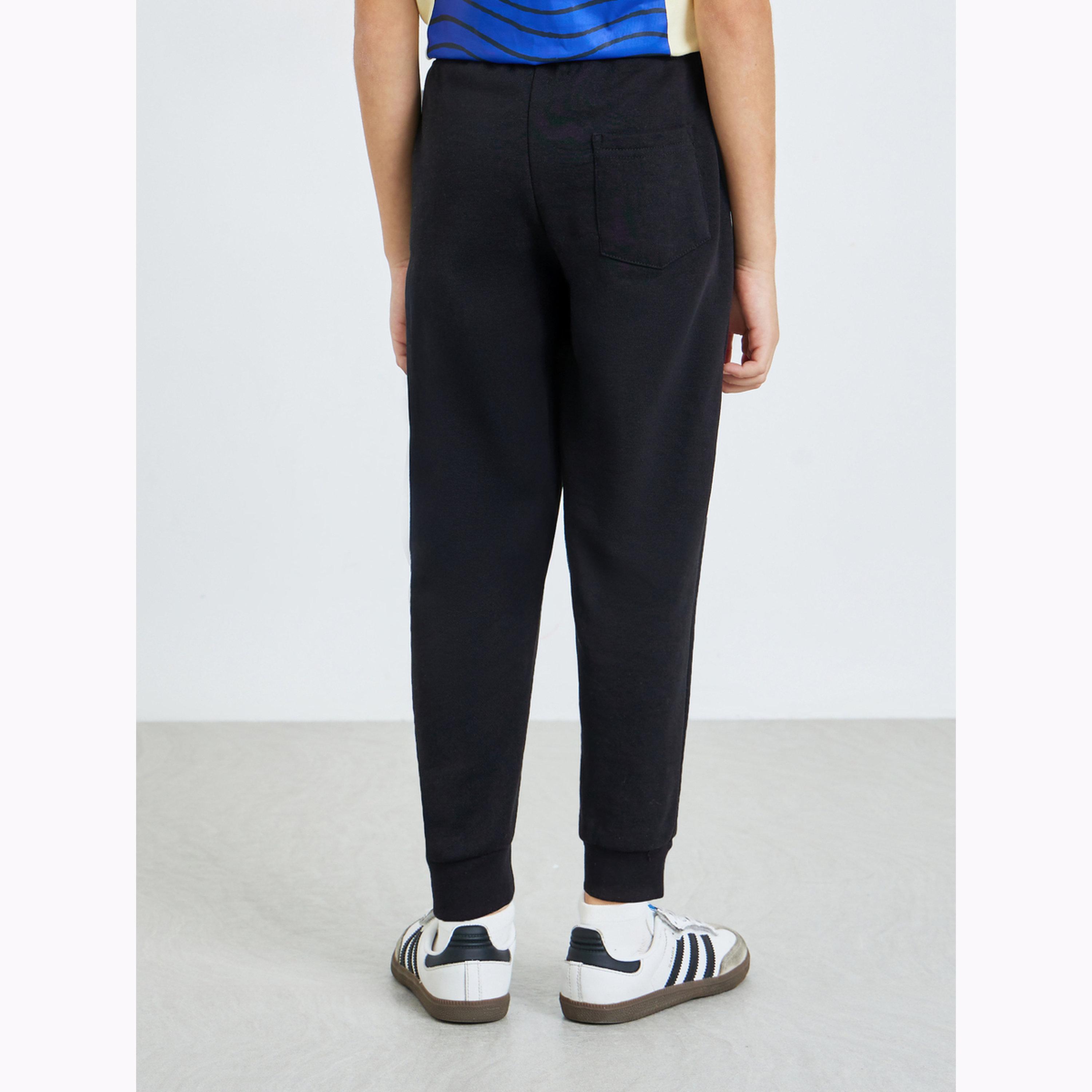 جوغر قطن للأطفال لون أسود-boys-clothing-bottoms-joggersandtrackpants-image-1