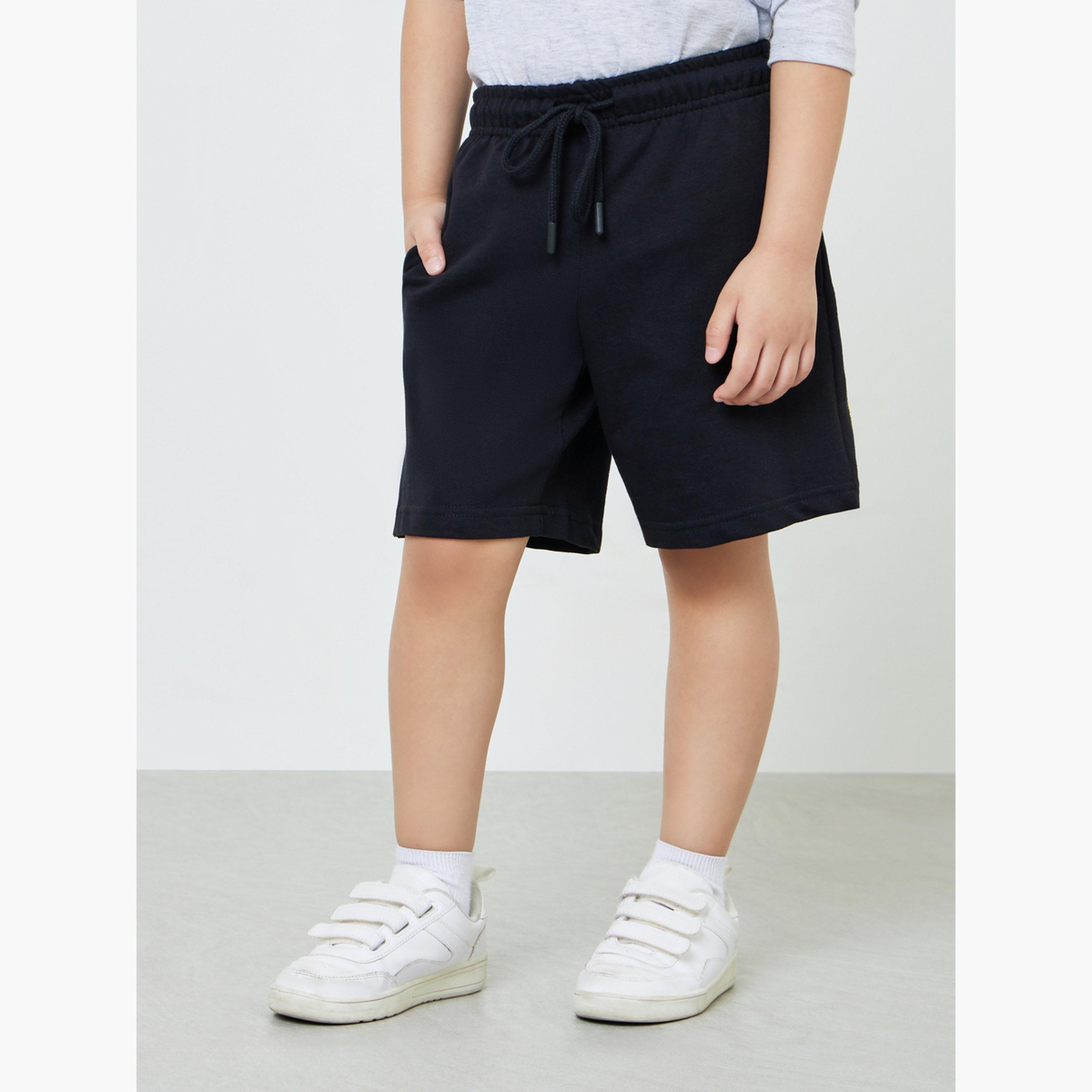 Styli Boys Pack of 2 - Cotton Knitted Drawstring Shorts-boys-clothing-bottoms-shorts-image-2
