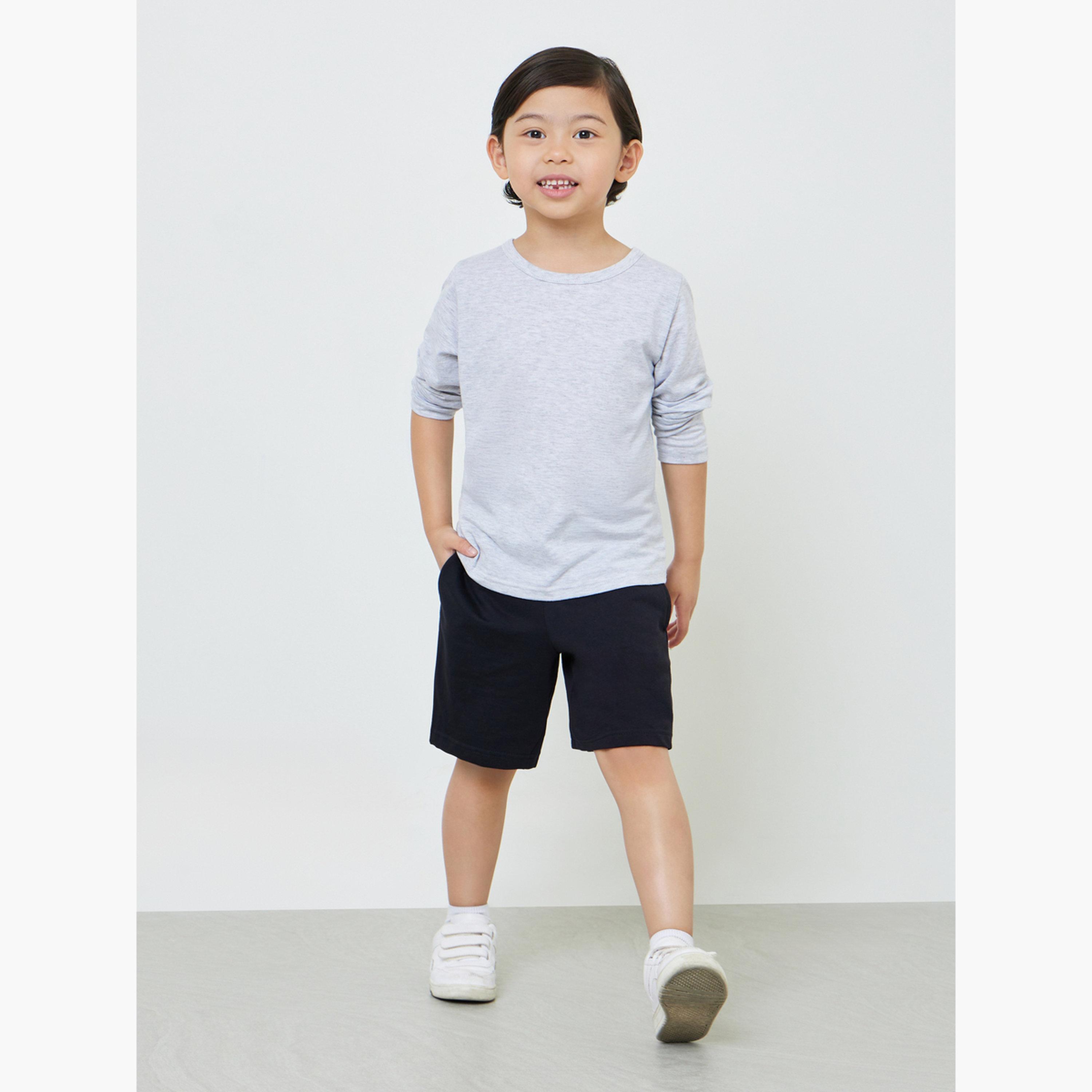 Styli Boys Pack of 2 - Cotton Knitted Drawstring Shorts-boys-clothing-bottoms-shorts-image-3