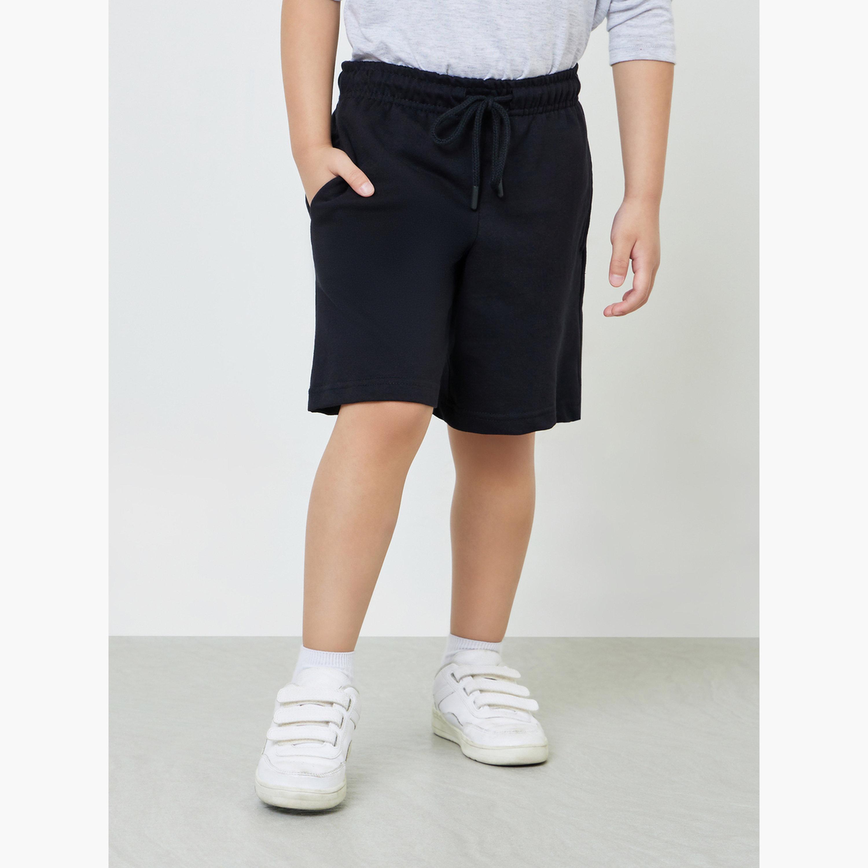 Styli Boys Pack of 2 - Cotton Knitted Drawstring Shorts-boys-clothing-bottoms-shorts-image-4