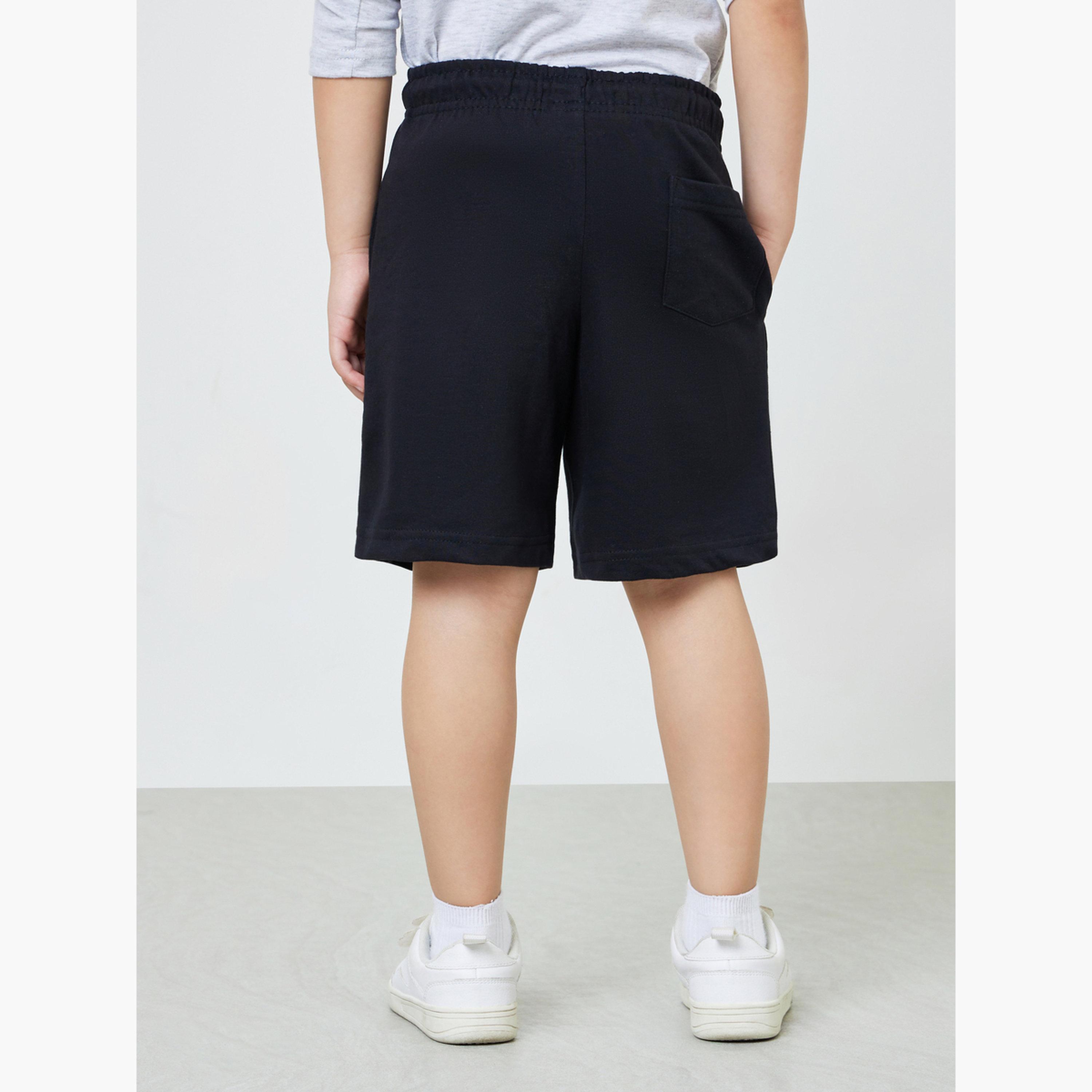 Styli Boys Pack of 2 - Cotton Knitted Drawstring Shorts-boys-clothing-bottoms-shorts-image-6