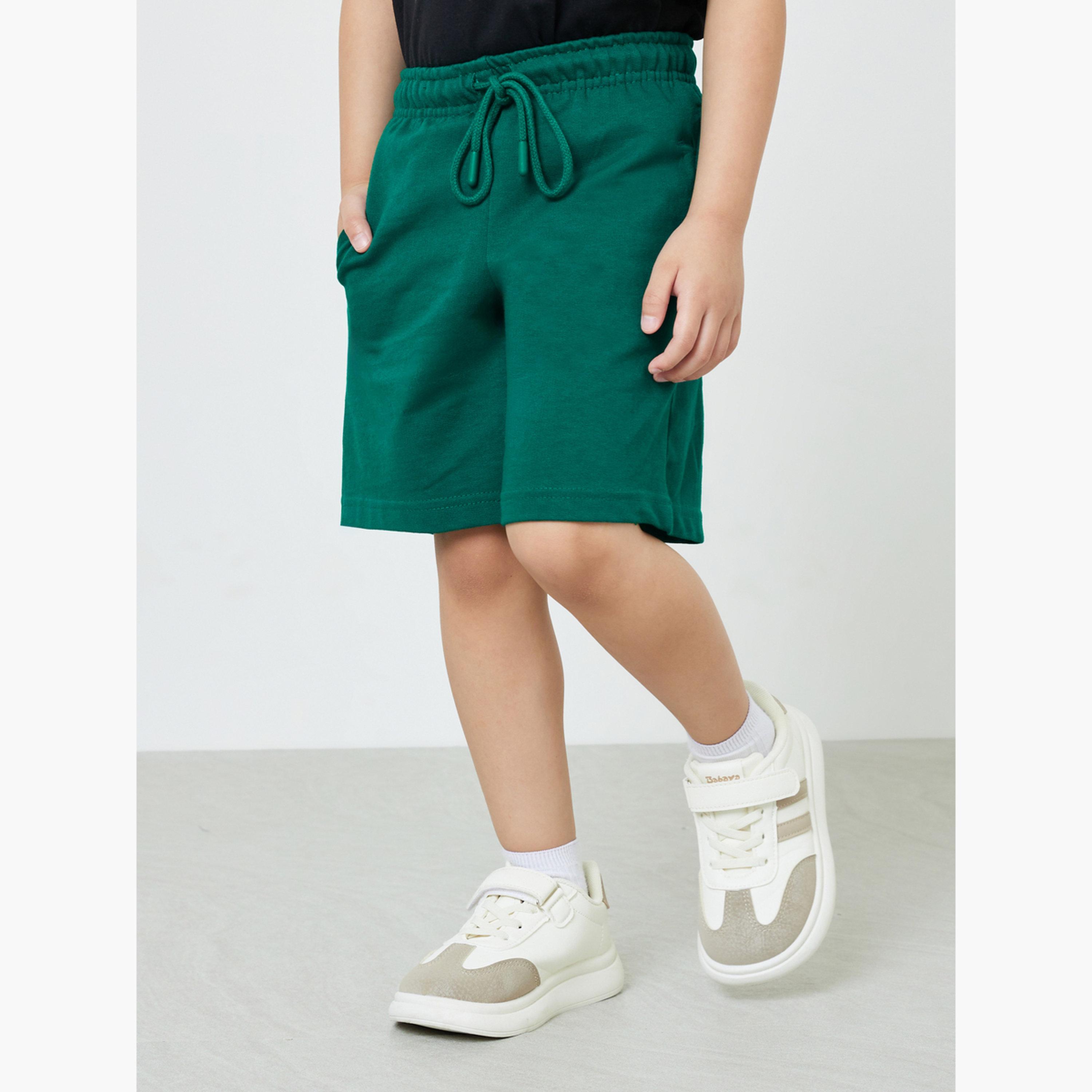 طقم من قطعتين شورت قطن محبوك برباط للأولاد-boys-clothing-bottoms-shorts-image-2