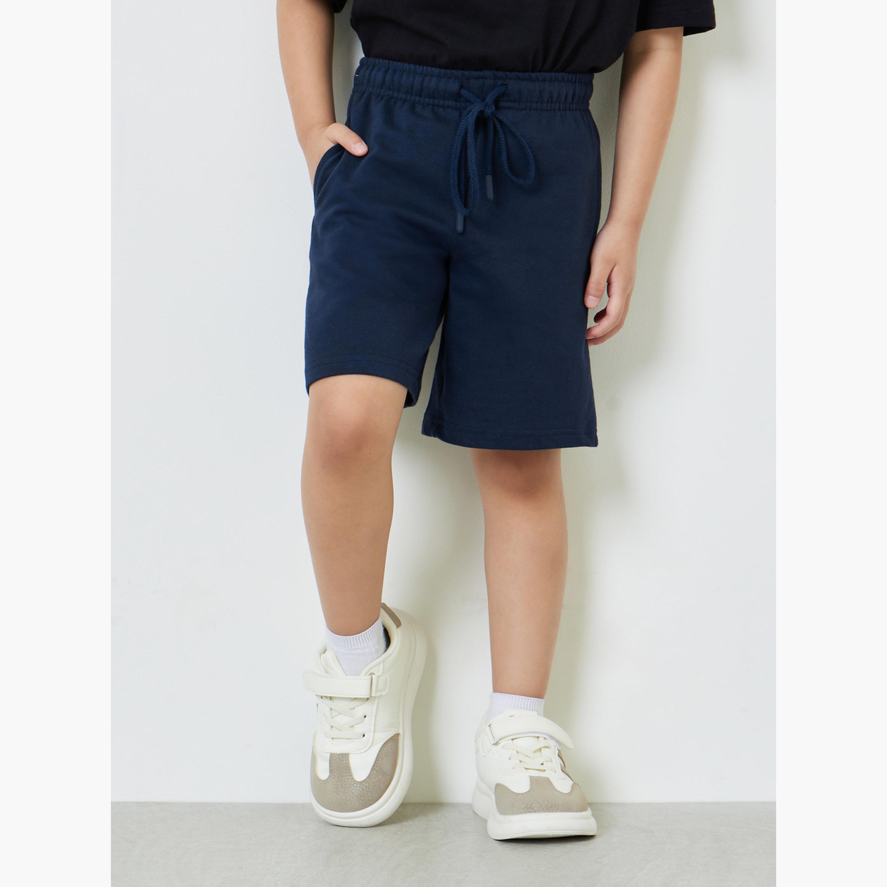 Styli Boys Pack of 2 - Cotton Knitted Drawstring Shorts-boys-clothing-bottoms-shorts-image-2