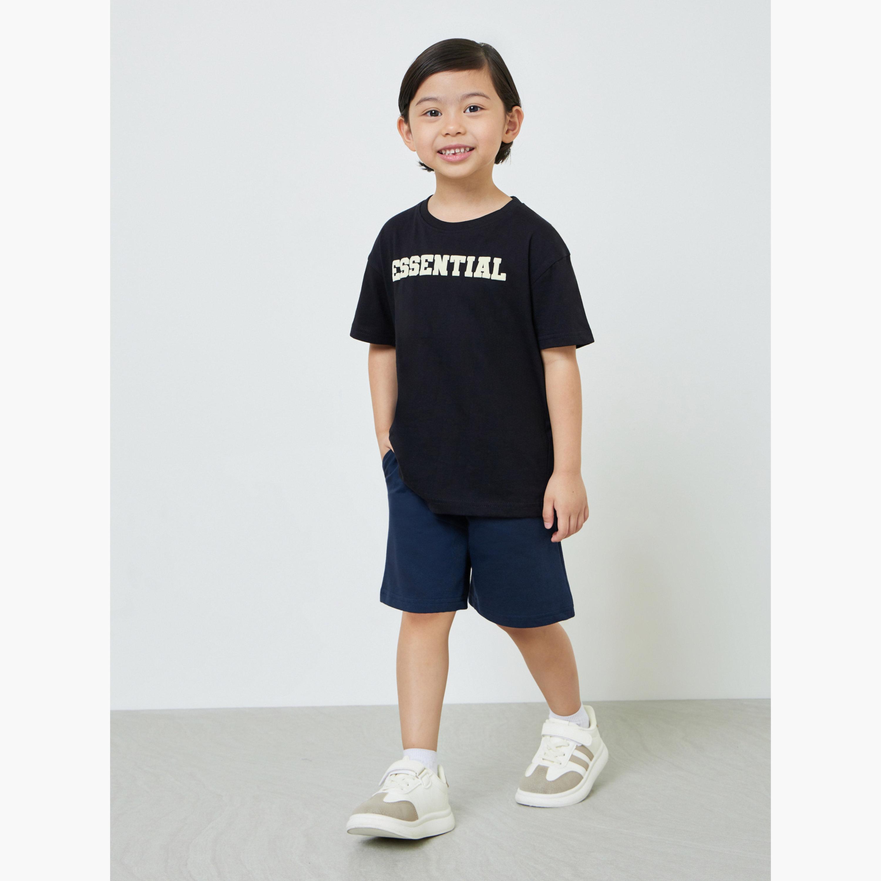 Styli Boys Pack of 2 - Cotton Knitted Drawstring Shorts-boys-clothing-bottoms-shorts-image-3