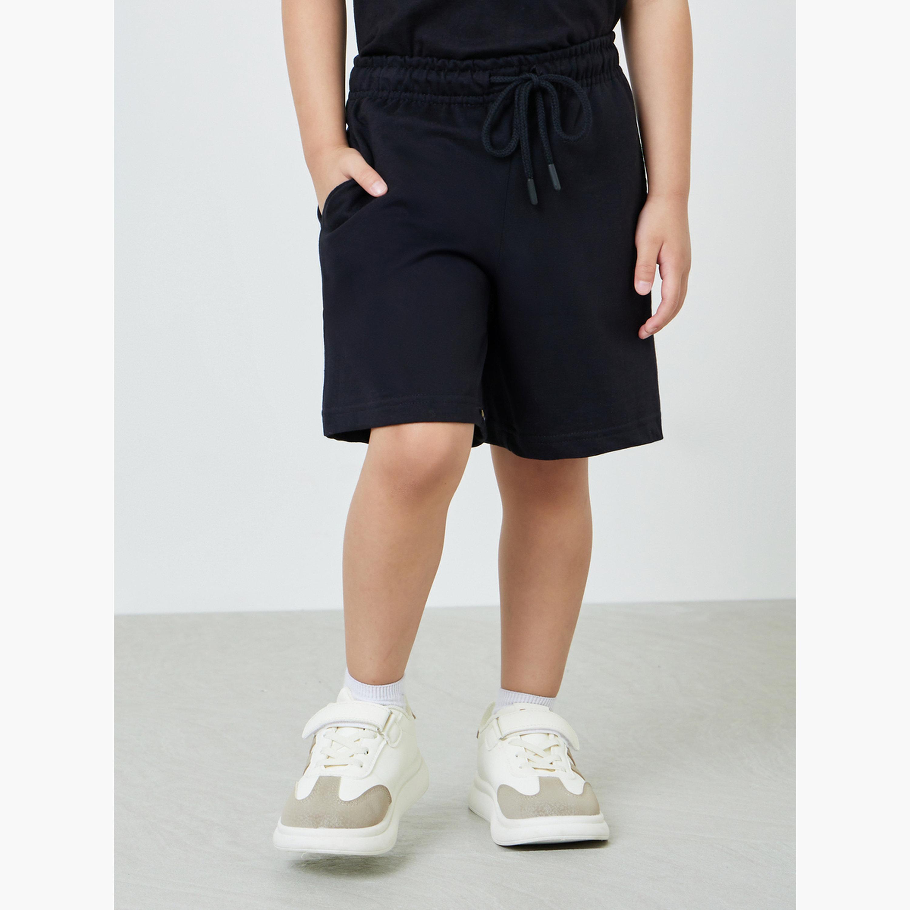 Styli Boys Pack of 2 - Cotton Knitted Drawstring Shorts-boys-clothing-bottoms-shorts-image-5