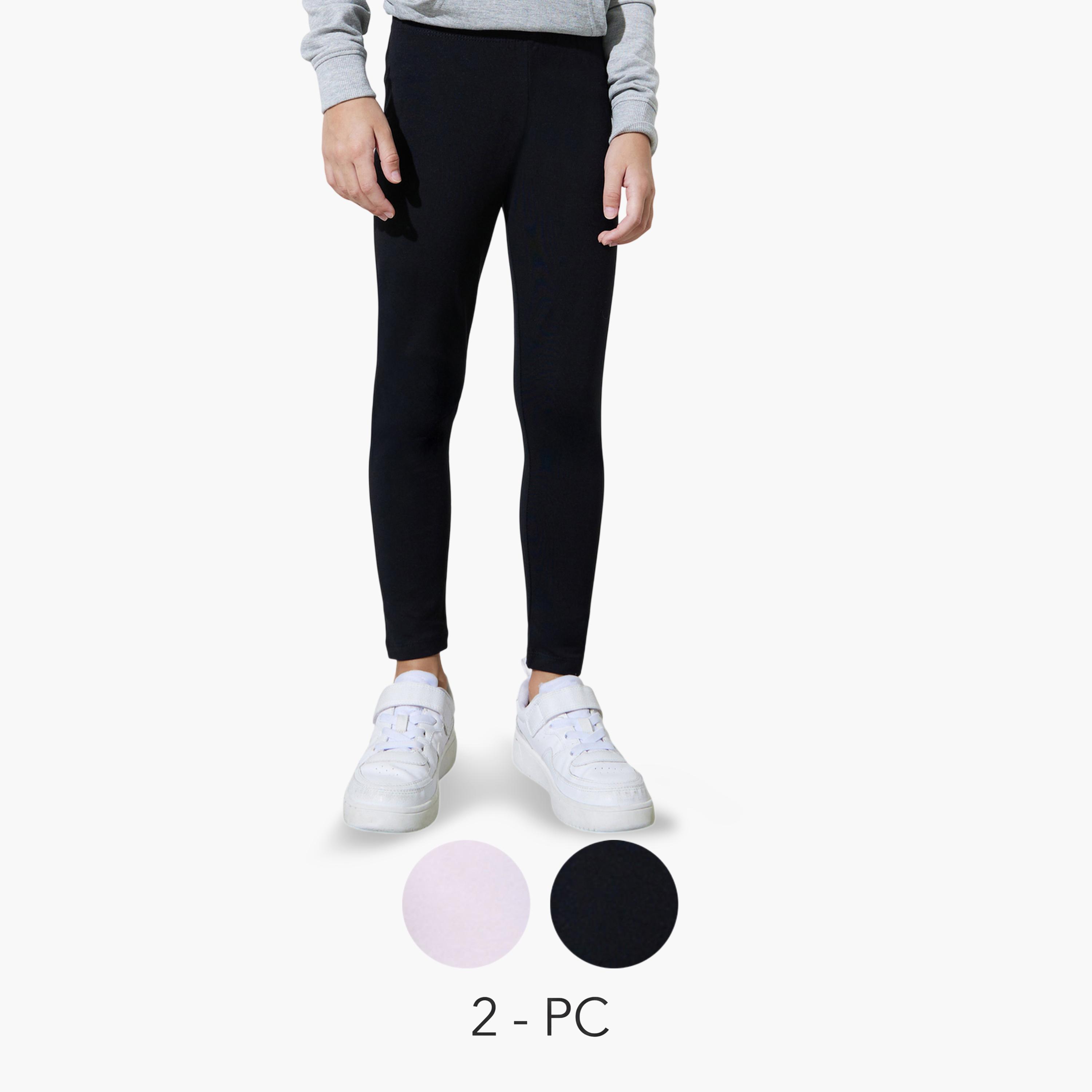 طقم ليقنز من مزيج القطن للبنات من قطعتين-girls-clothing-bottoms-leggings-image-1