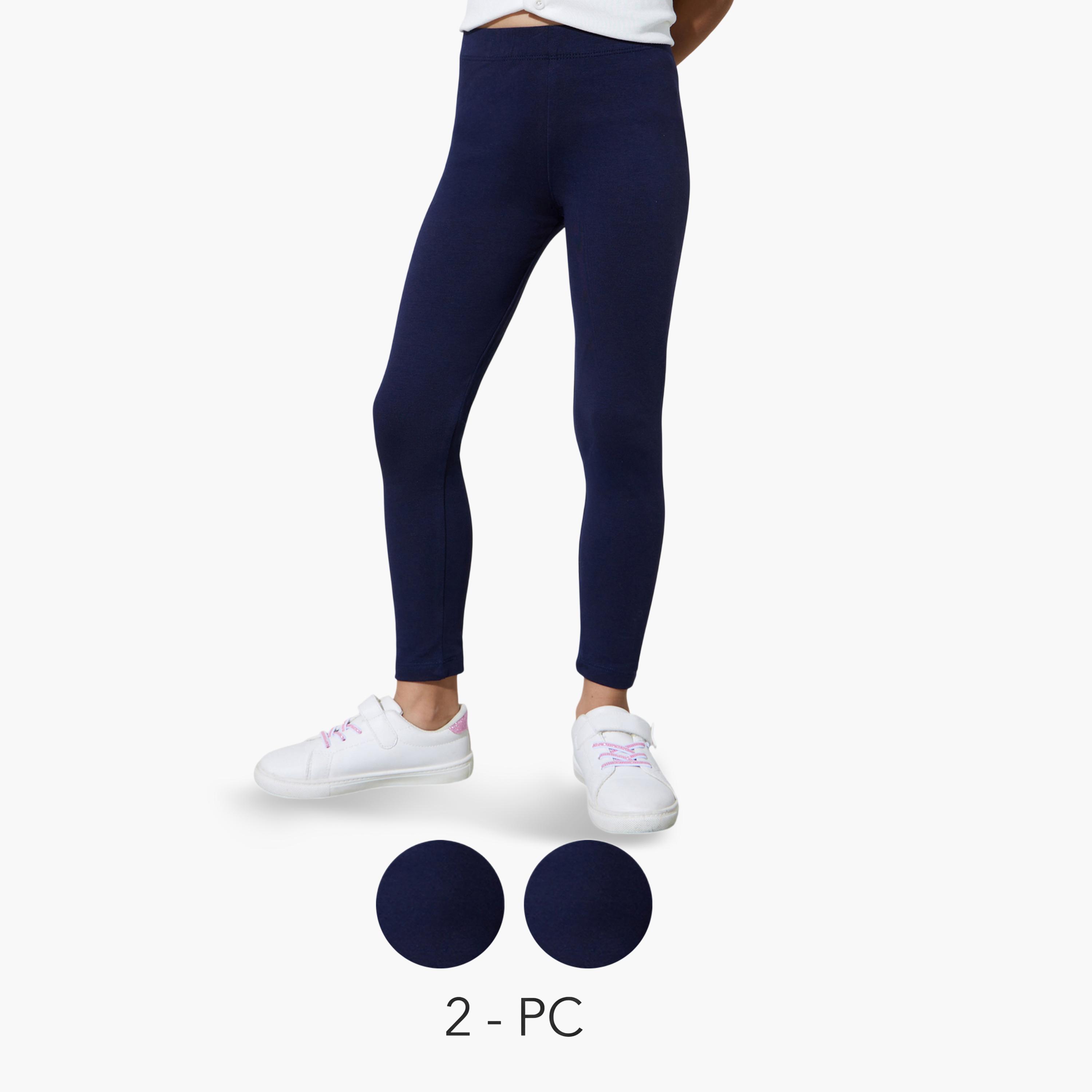 طقم من 2 ليقنز بمزيج قطن للبنات-girls-clothing-bottoms-leggings-image-1