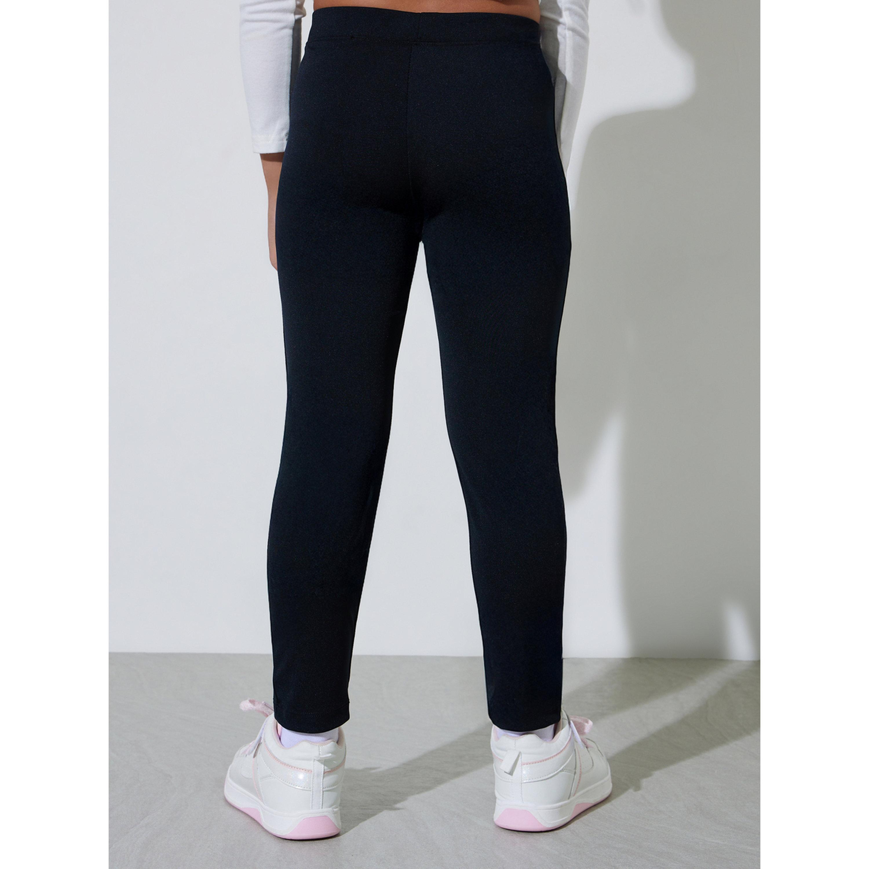 Styli Teen Girls Pack of 2 - Black Cotton Leggings-girls-clothing-bottoms-leggings-image-6