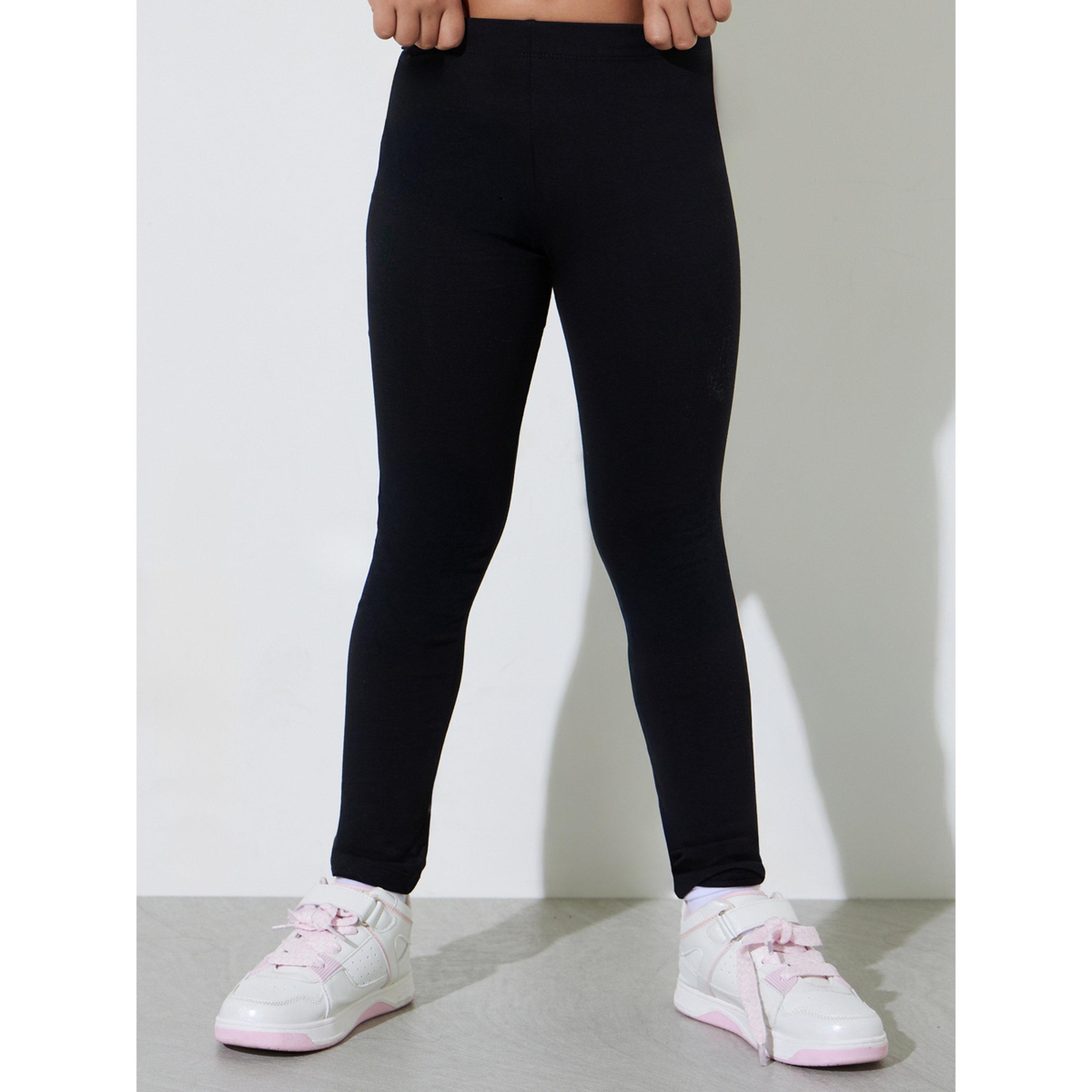 Styli Teen Girls Pack of 2 - Black Cotton Leggings-girls-clothing-bottoms-leggings-image-7