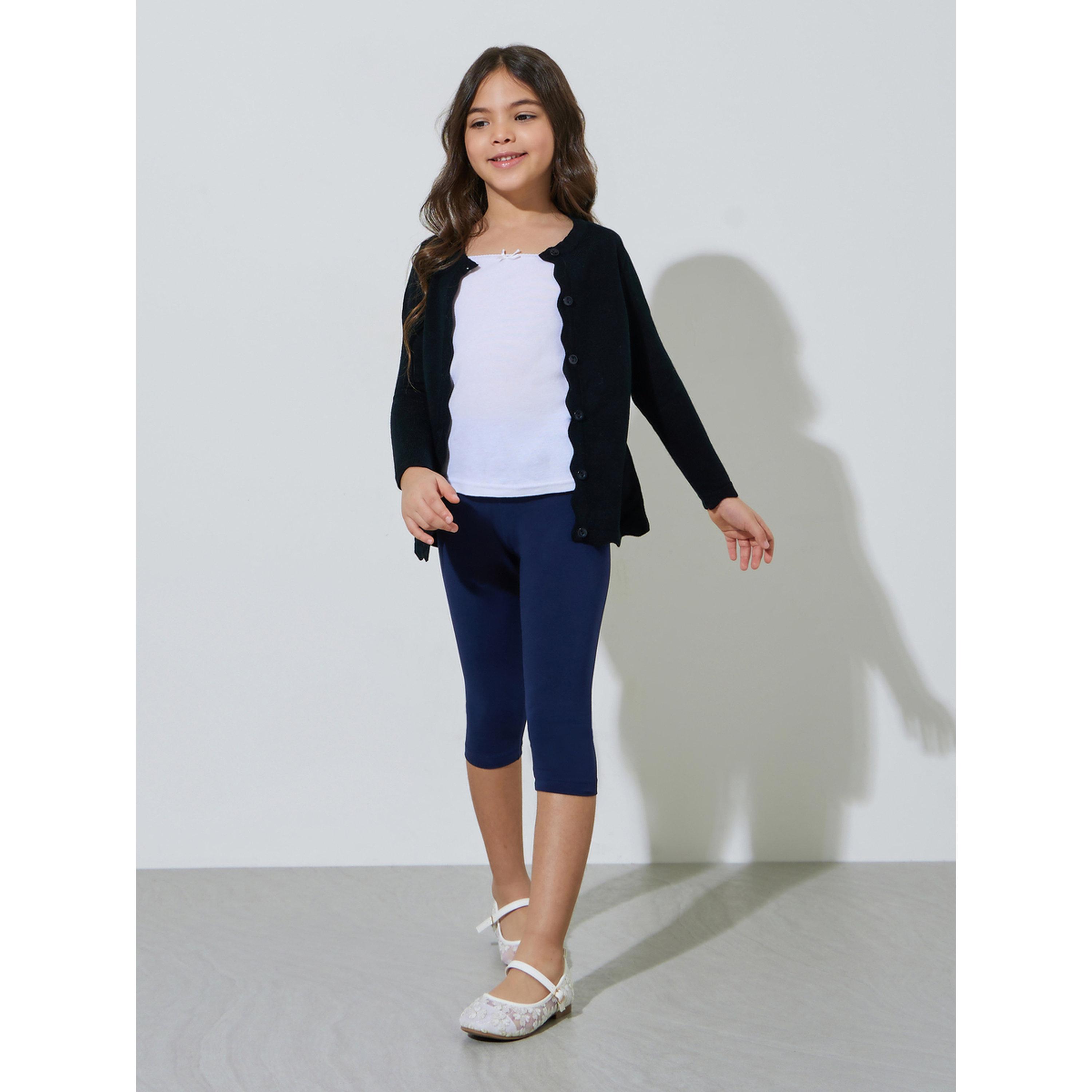 طقم من 2 ليقنز كابري مزيج قطن للبنات-girls-clothing-bottoms-leggings-image-2