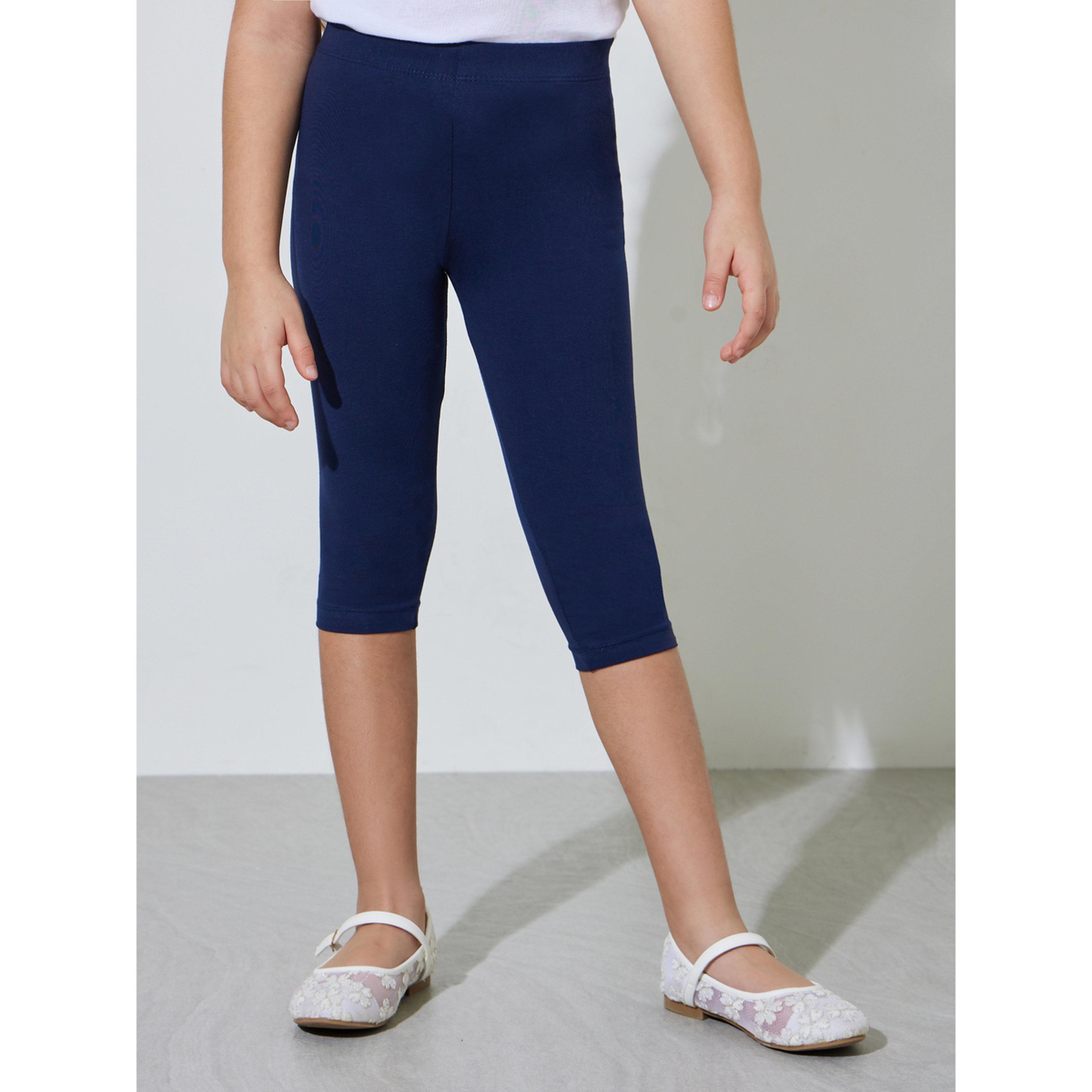طقم من 2 ليقنز كابري مزيج قطن للبنات-girls-clothing-bottoms-leggings-image-3