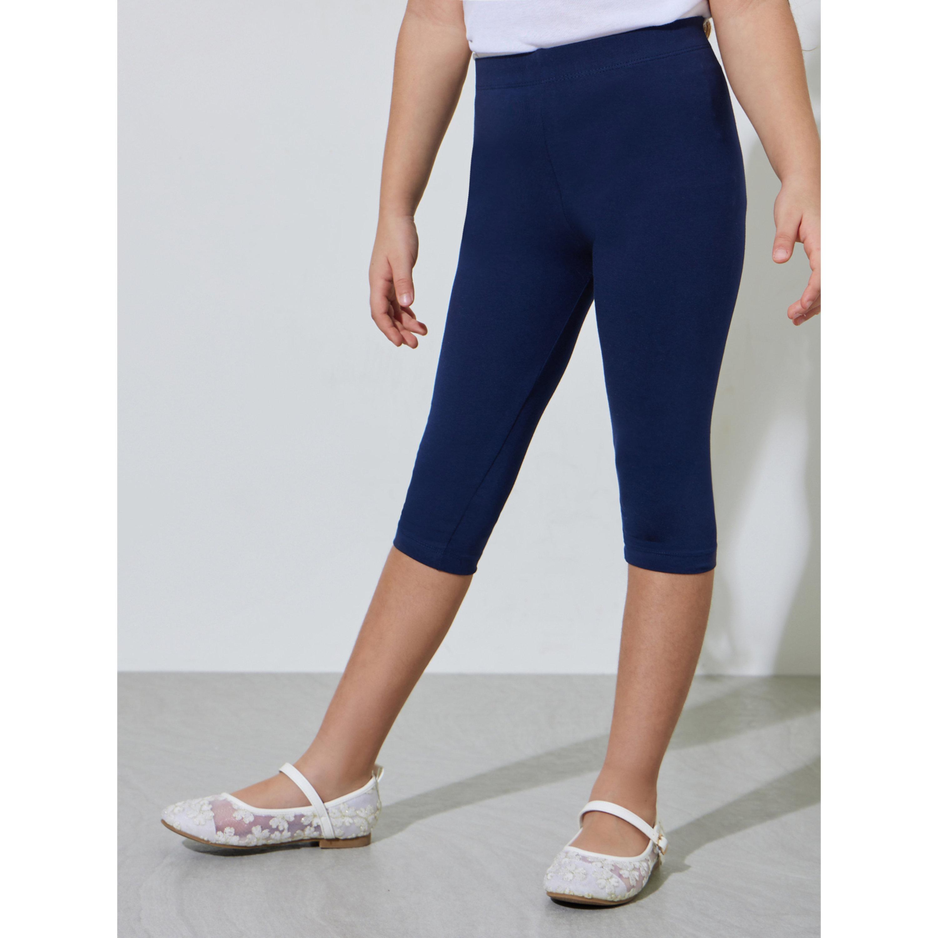 طقم من 2 ليقنز كابري مزيج قطن للبنات-girls-clothing-bottoms-leggings-image-4