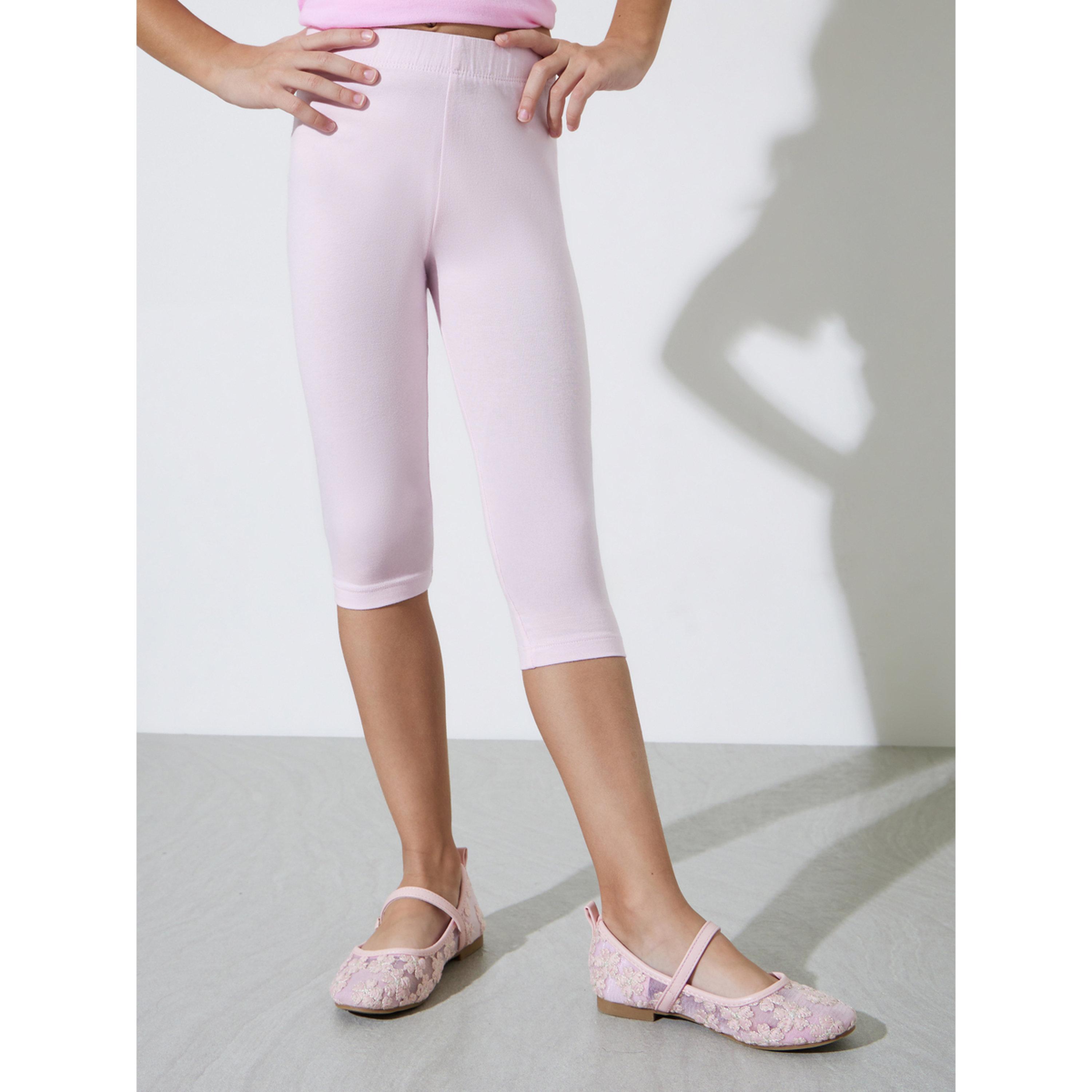 Styli Girls Pack of 2 - Cotton Blend Capri Leggings-girls-clothing-bottoms-leggings-image-2