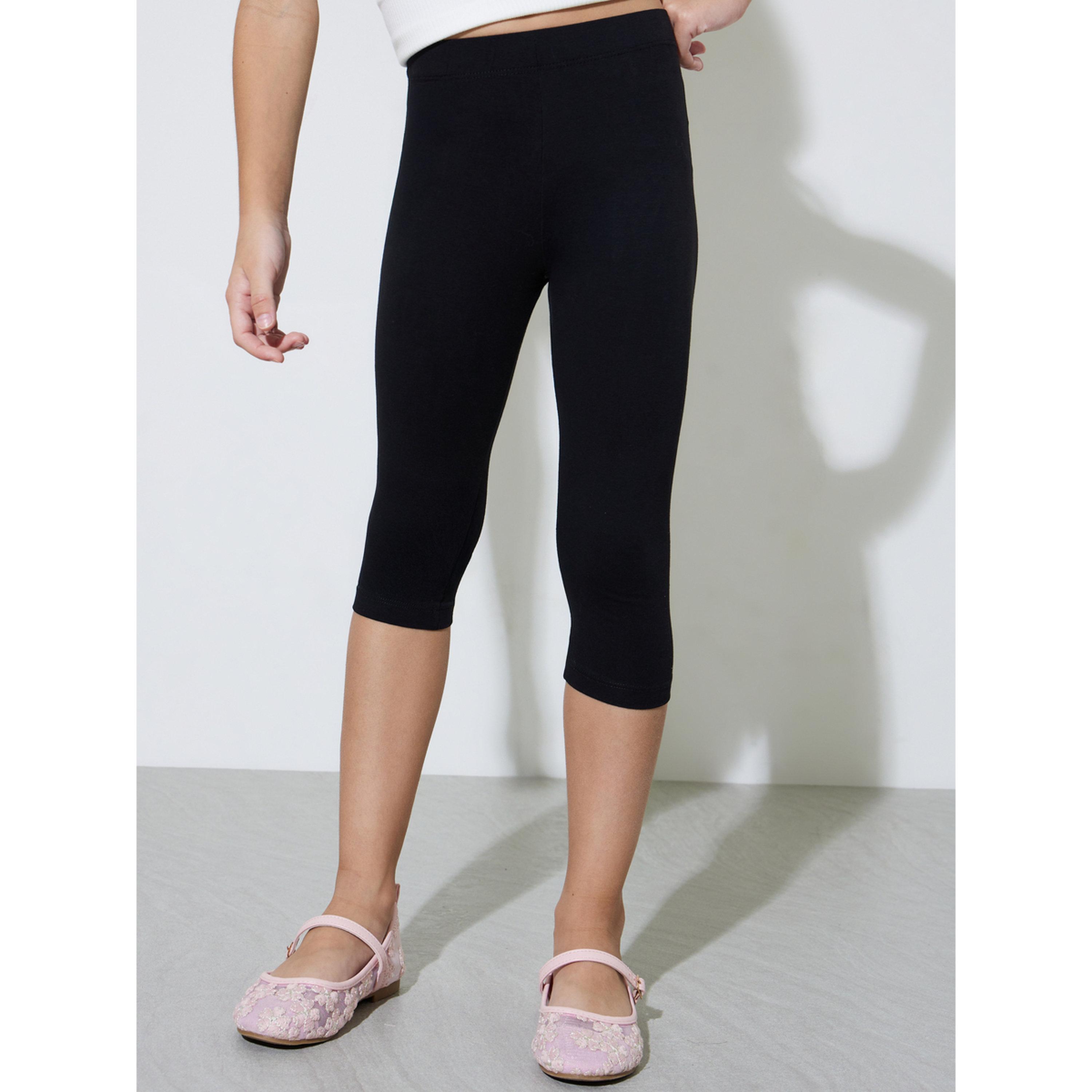 Styli Girls Pack of 2 - Cotton Blend Capri Leggings-girls-clothing-bottoms-leggings-image-6