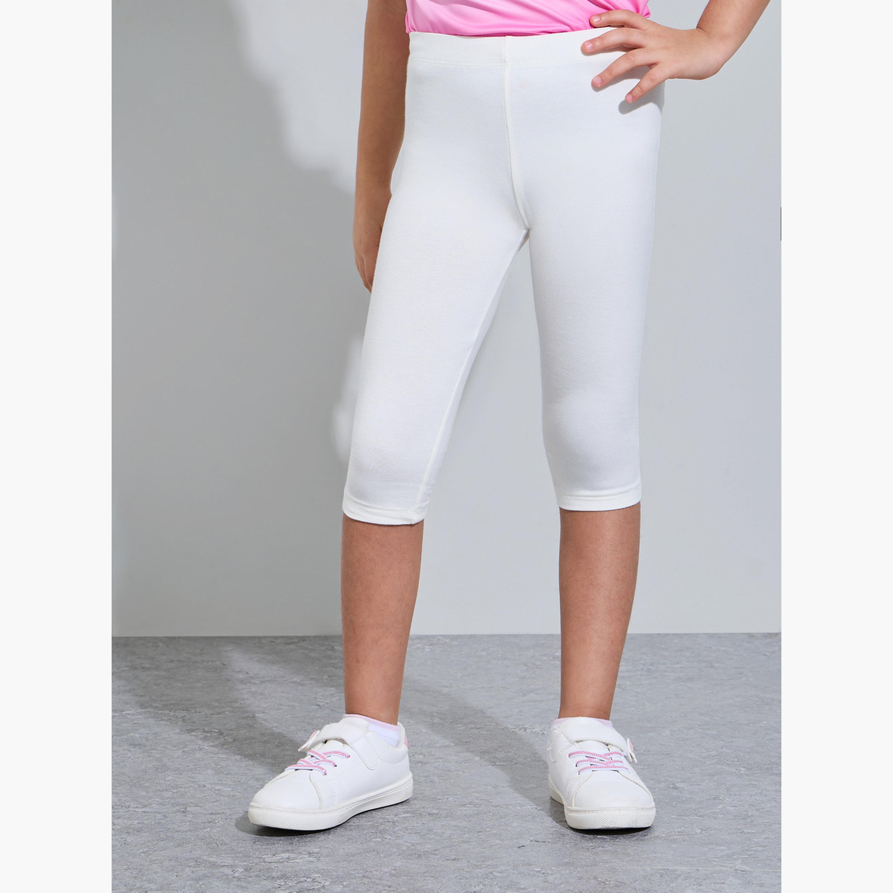 Styli Girls Pack of 2 - Cotton Blend Capri Leggings-girls-clothing-bottoms-leggings-image-2