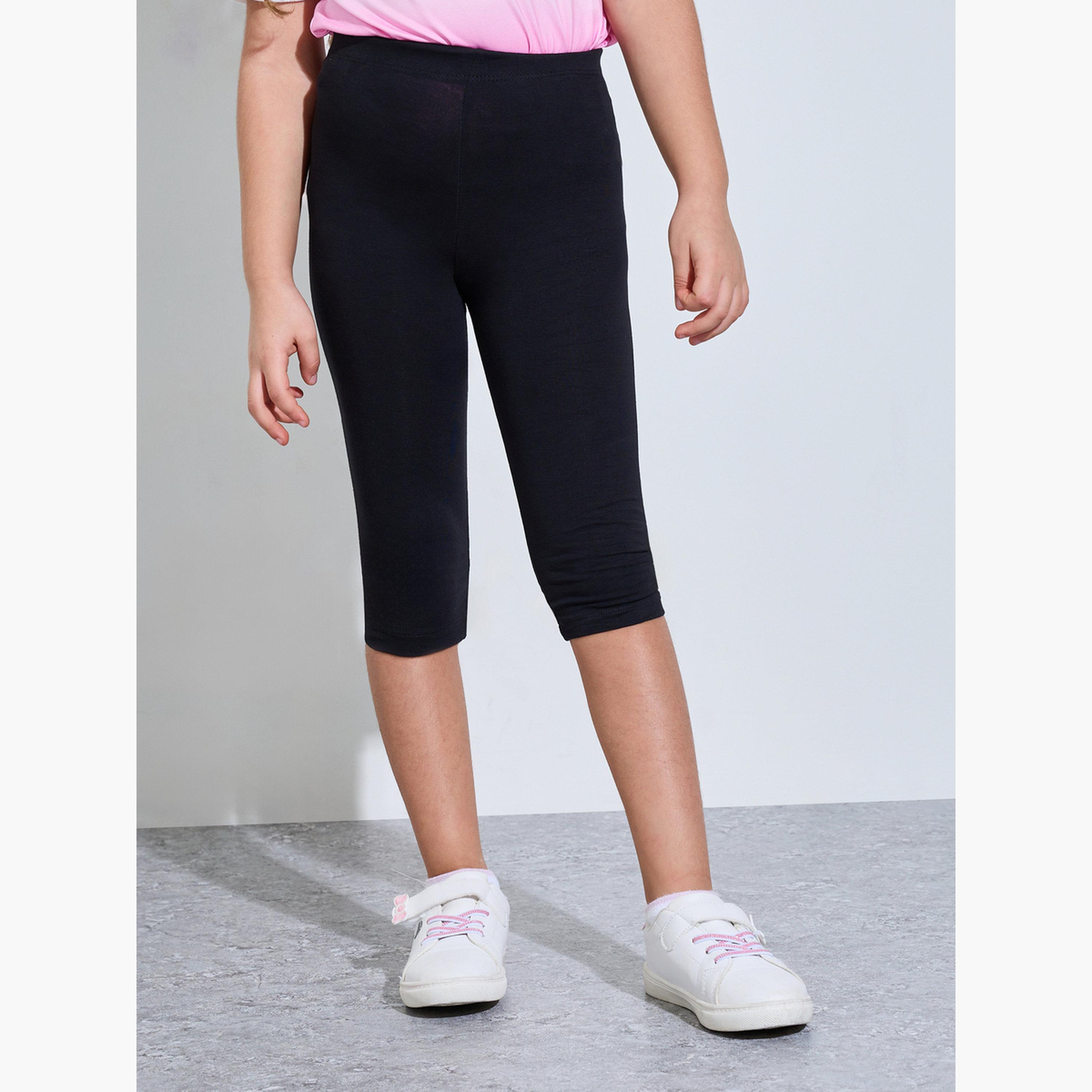 Styli Girls Pack of 2 - Cotton Blend Capri Leggings-girls-clothing-bottoms-leggings-image-6