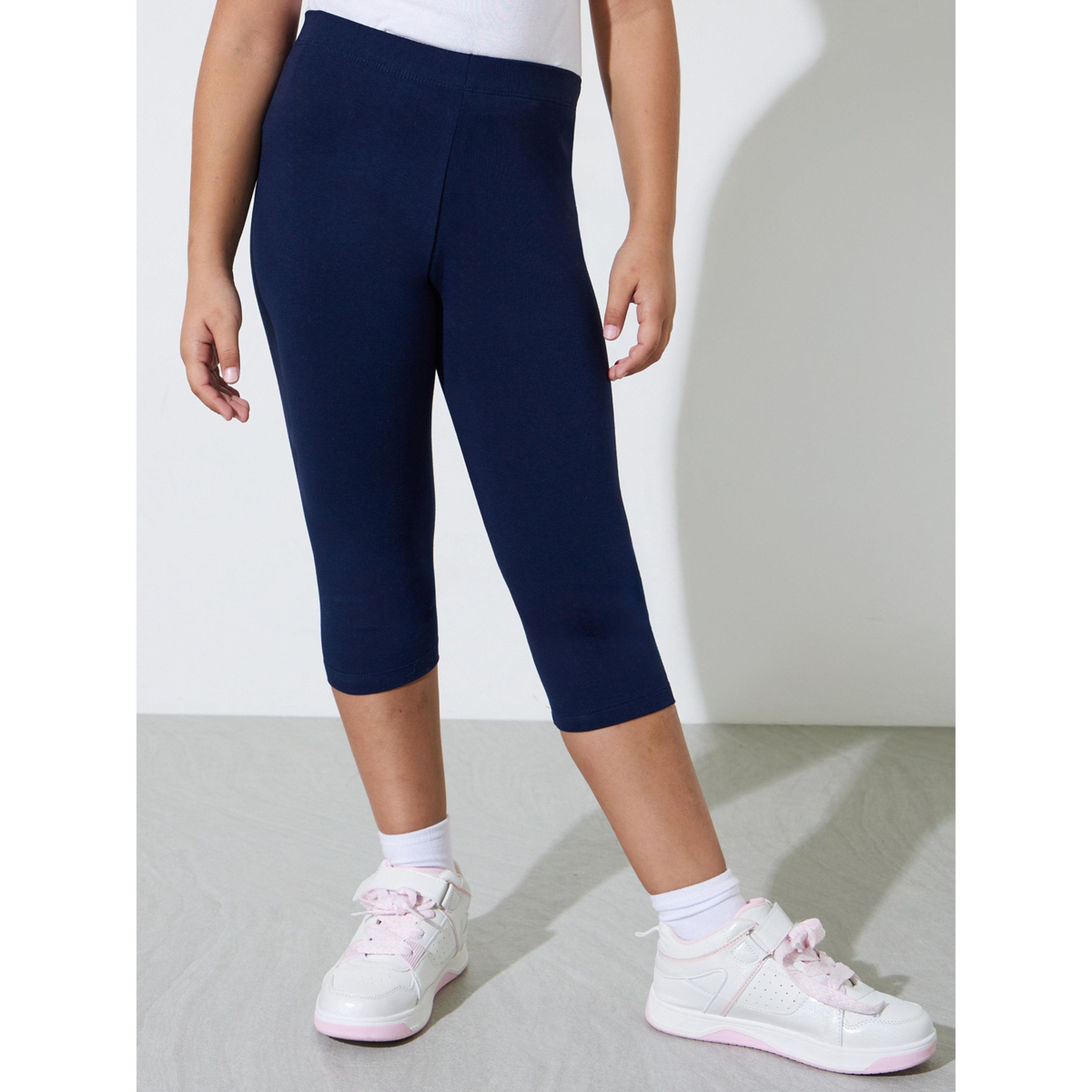 طقم من 2 ليقنز كابري بمزيج قطن للبنات-girls-clothing-bottoms-leggings-image-2
