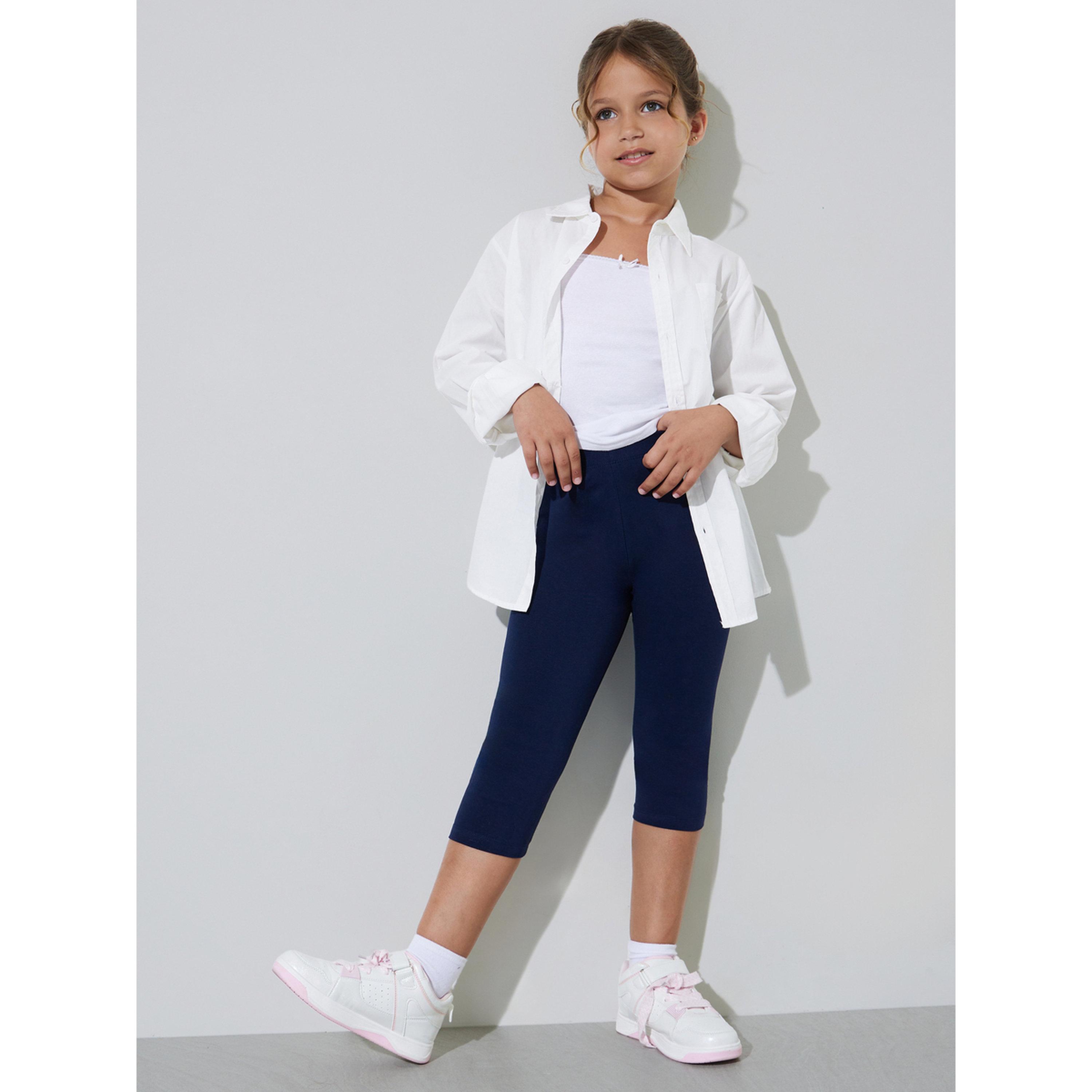 طقم من 2 ليقنز كابري بمزيج قطن للبنات-girls-clothing-bottoms-leggings-image-3