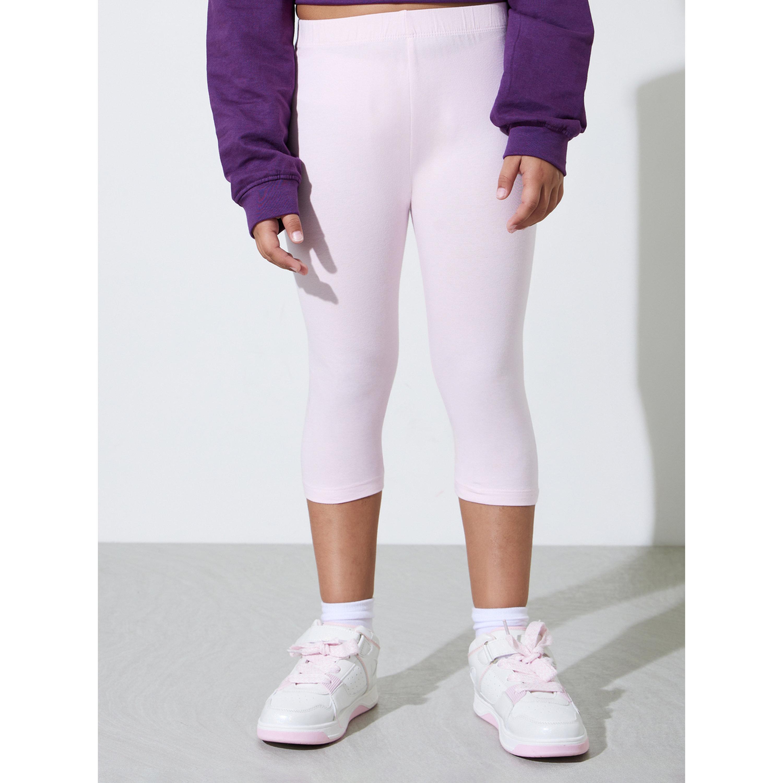 Styli Teen Girls Pack of 2 - Cotton Blend Capri Leggings-girls-clothing-bottoms-leggings-image-2