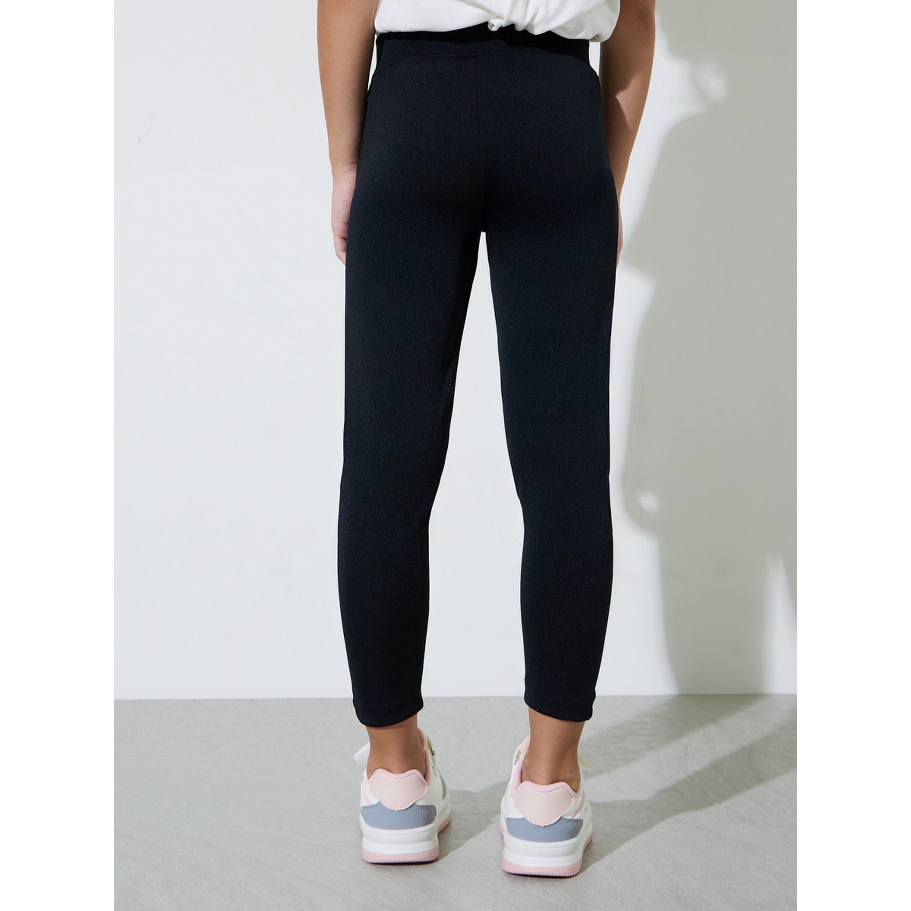 Styli Girls Black Full Length Leggings-girls-clothing-bottoms-leggings-image-4