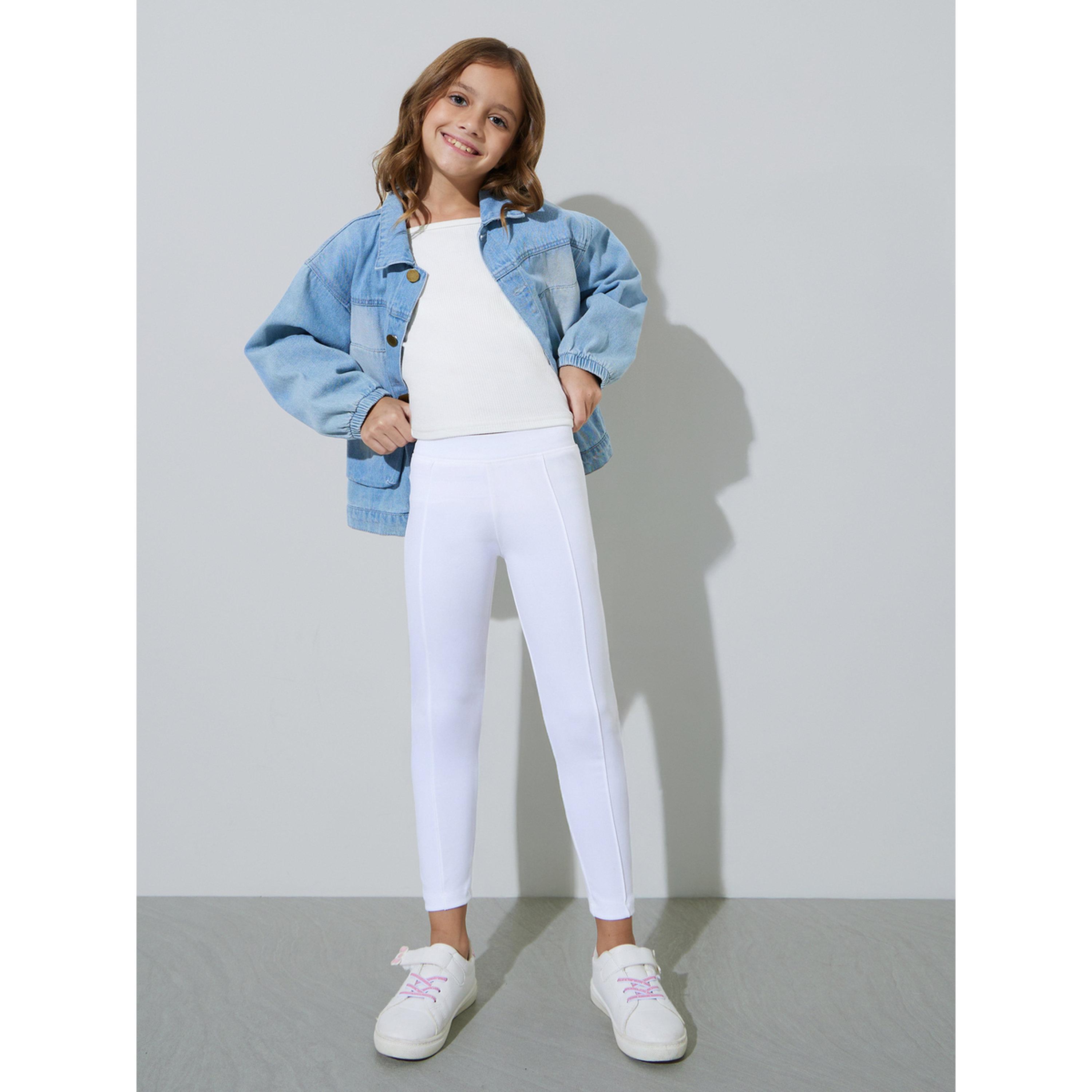 Styli Girls Off White Full Length Leggings-girls-clothing-bottoms-leggings-image-2