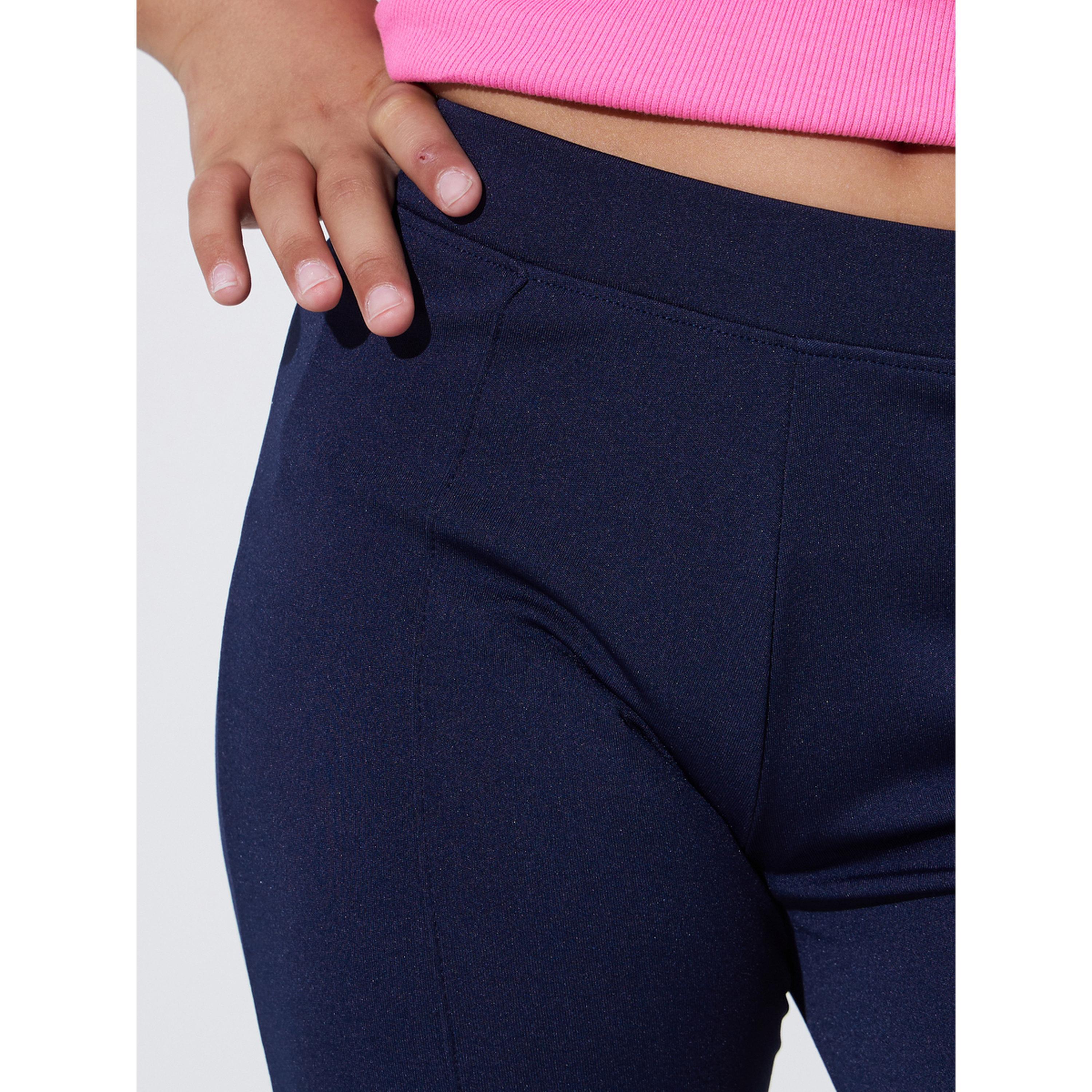 Styli Teen Girls Navy Blue Knitted Full Length Leggings-girls-clothing-bottoms-leggings-image-3