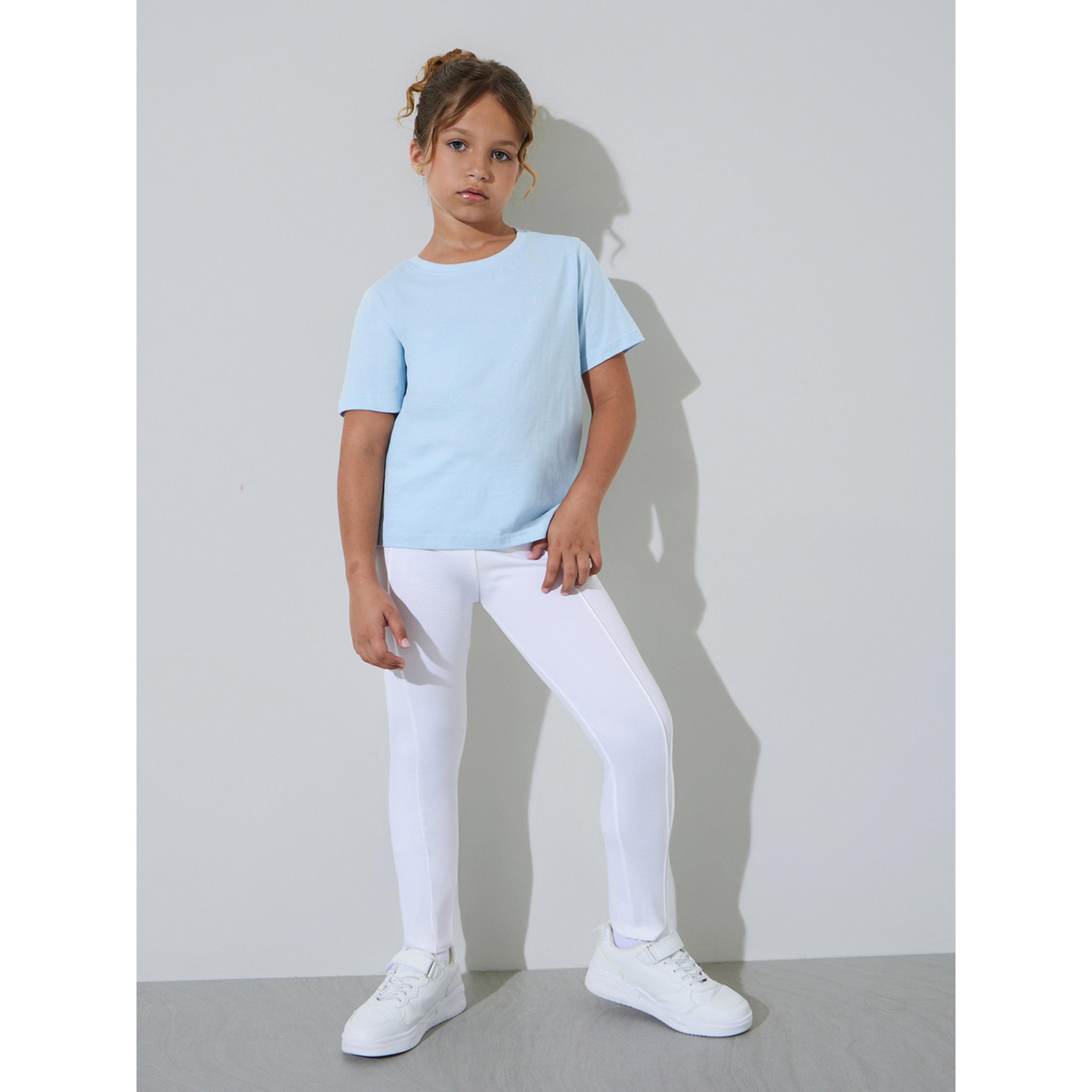 Styli Teen Girls Off White Knitted Full Length Leggings-girls-clothing-bottoms-leggings-image-2