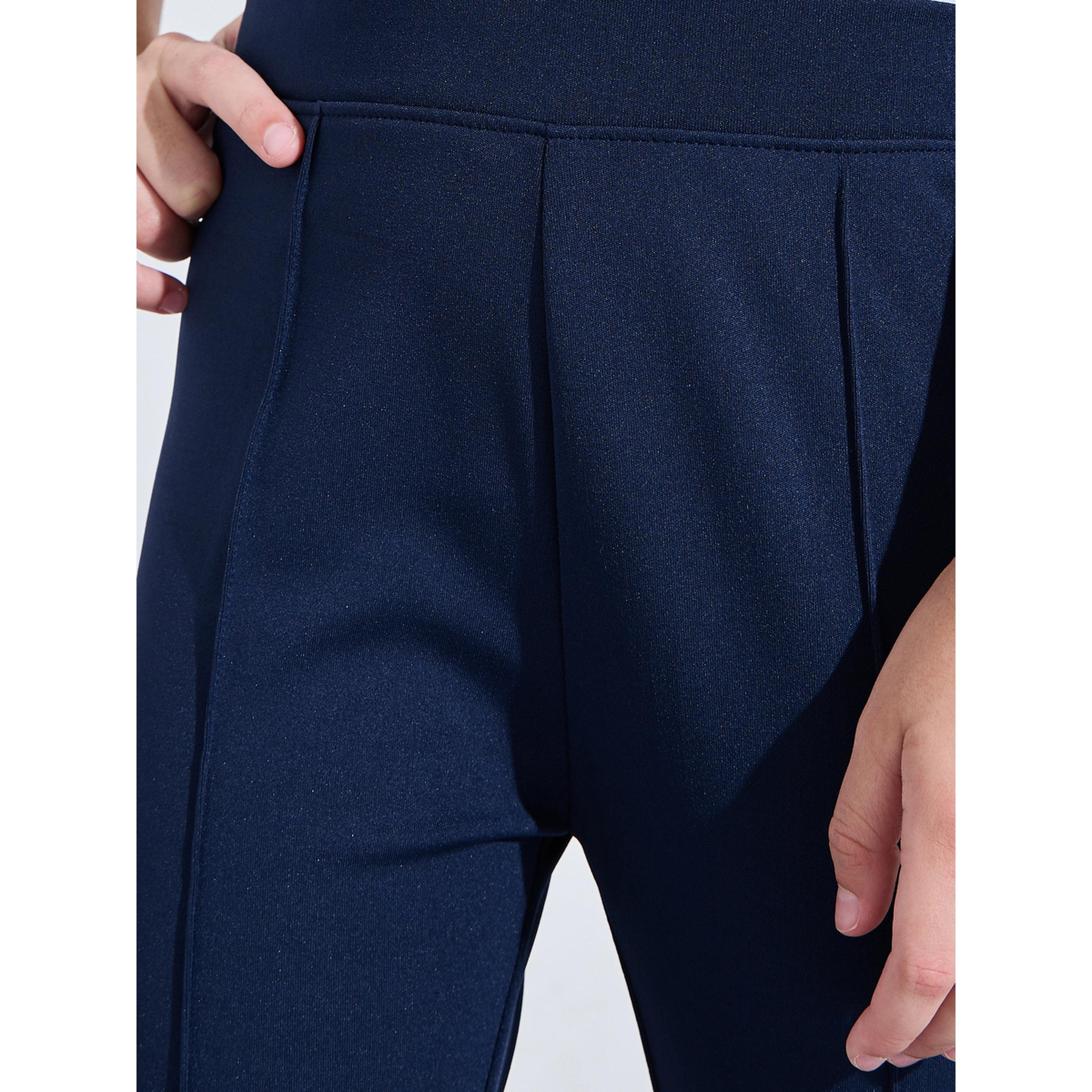 ليقنز بقصة واسعة بلون سادة وتفاصيل ثنيات للبنات-girls-clothing-bottoms-leggings-image-3