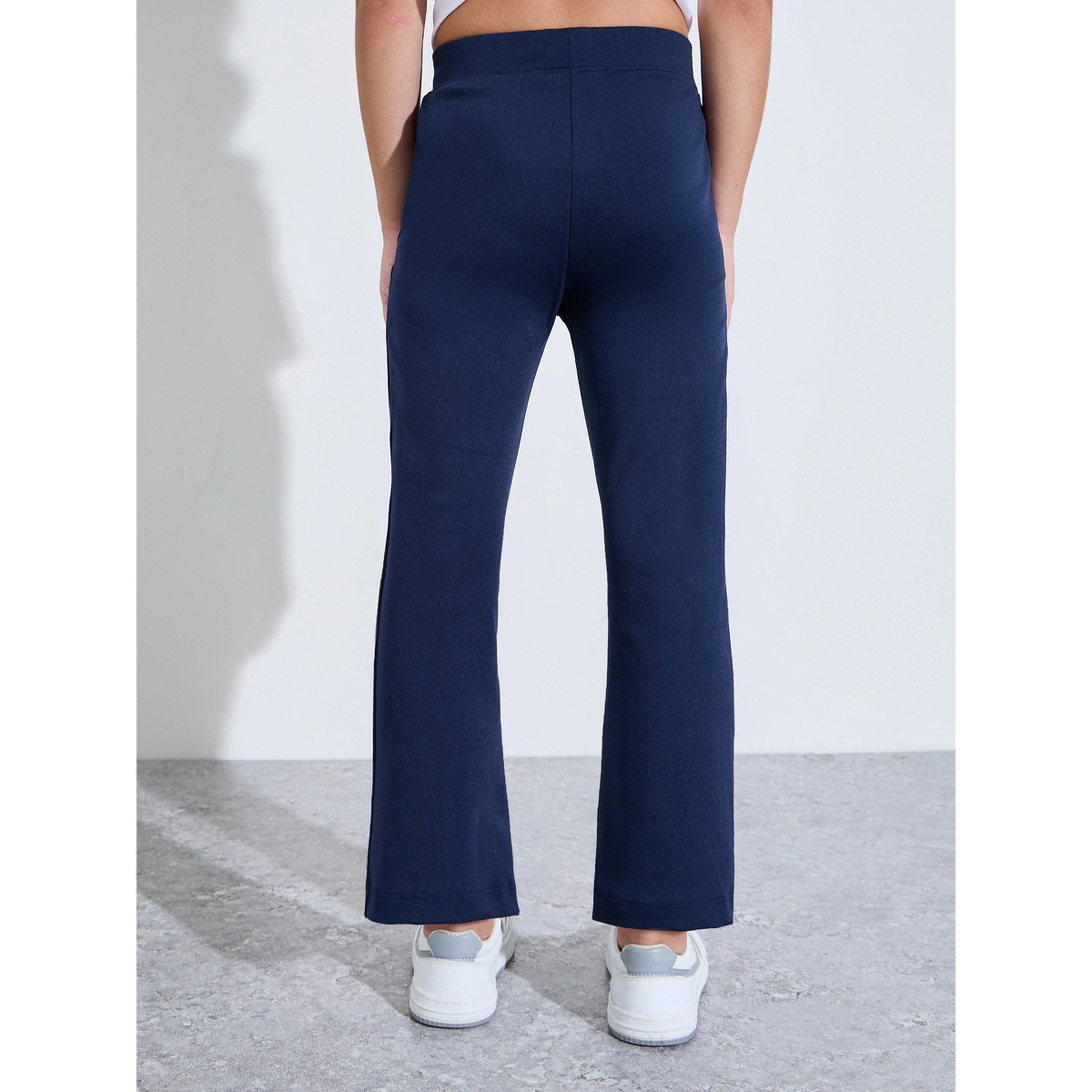 ليقنز بقصة واسعة بلون سادة وتفاصيل ثنيات للبنات-girls-clothing-bottoms-leggings-image-4