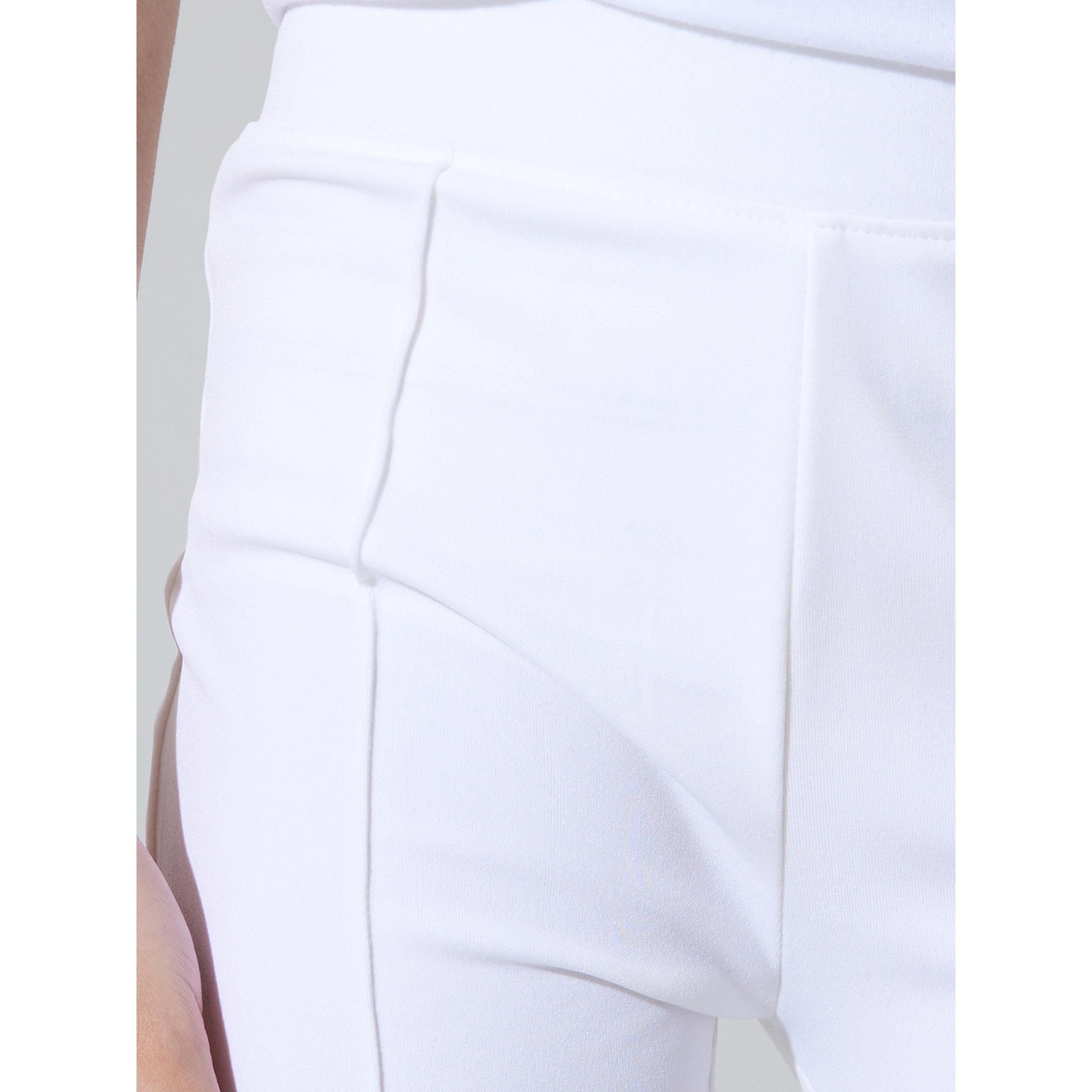 Styli Girls Off-White Solid Fit and Flared Leggings with Pintuck Detail-girls-clothing-bottoms-leggings-image-3
