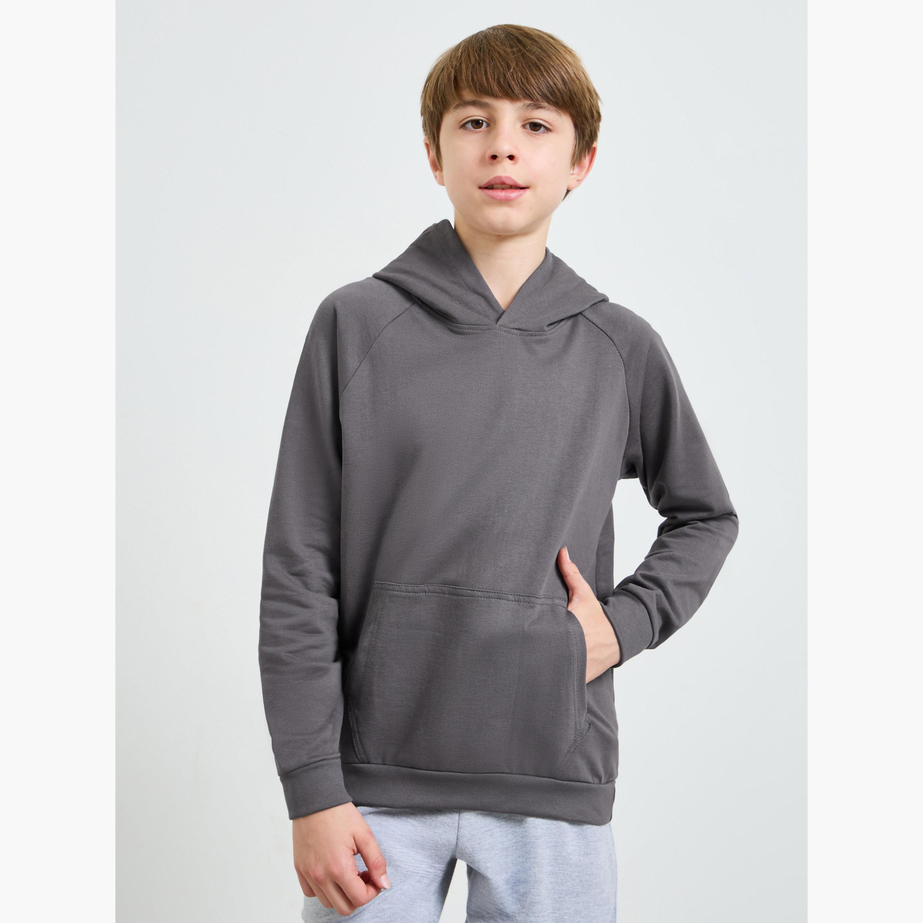 Styli Teen Cotton Hoodie with Kangaroo Pocket-boys-clothing-sweatshirts-image-1