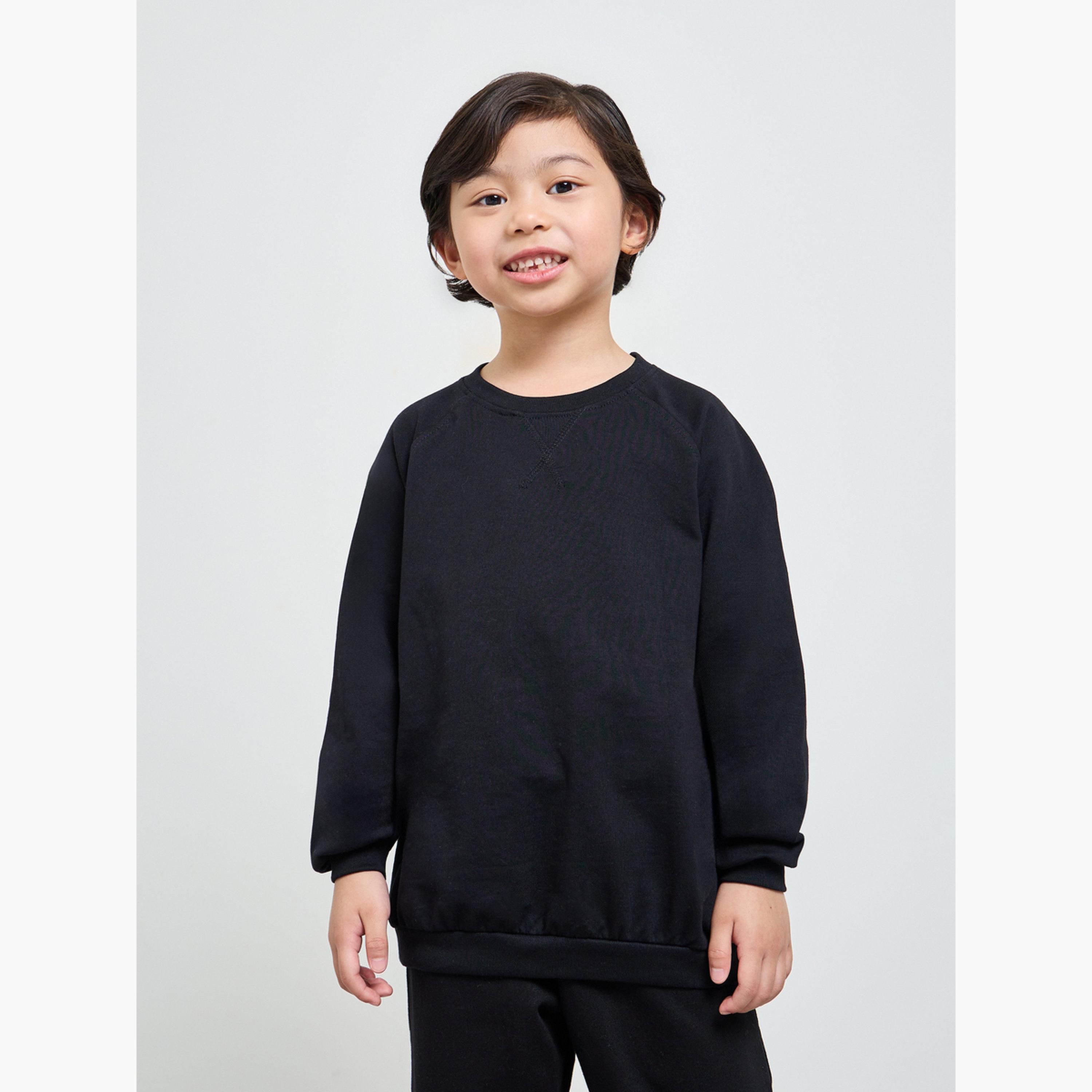 Styli Boys Raglan Sleeve Regular Fit Sweatshirt with Overlock Stitch-boys-clothing-sweatshirts-image-1