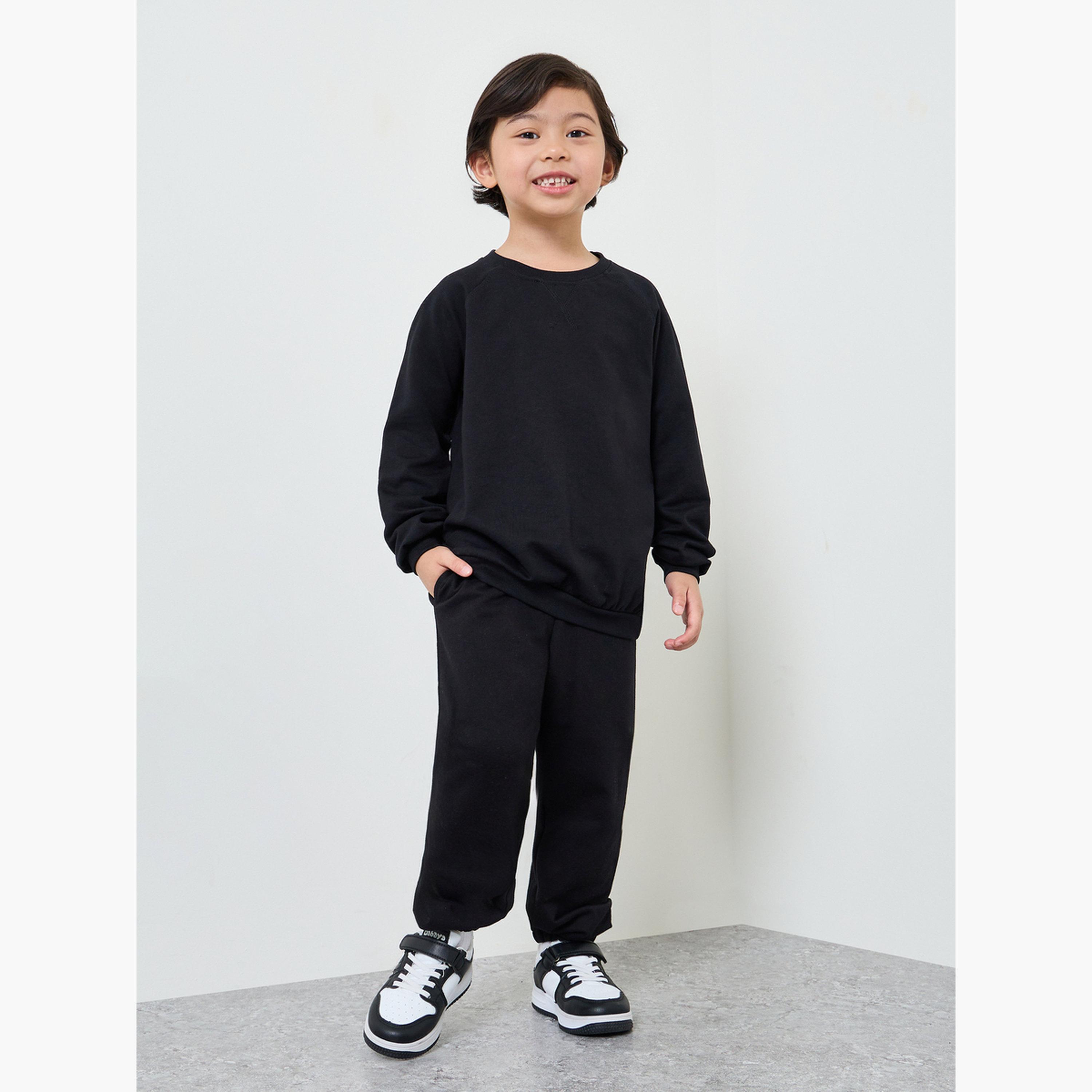 Styli Boys Raglan Sleeve Regular Fit Sweatshirt with Overlock Stitch-boys-clothing-sweatshirts-image-2
