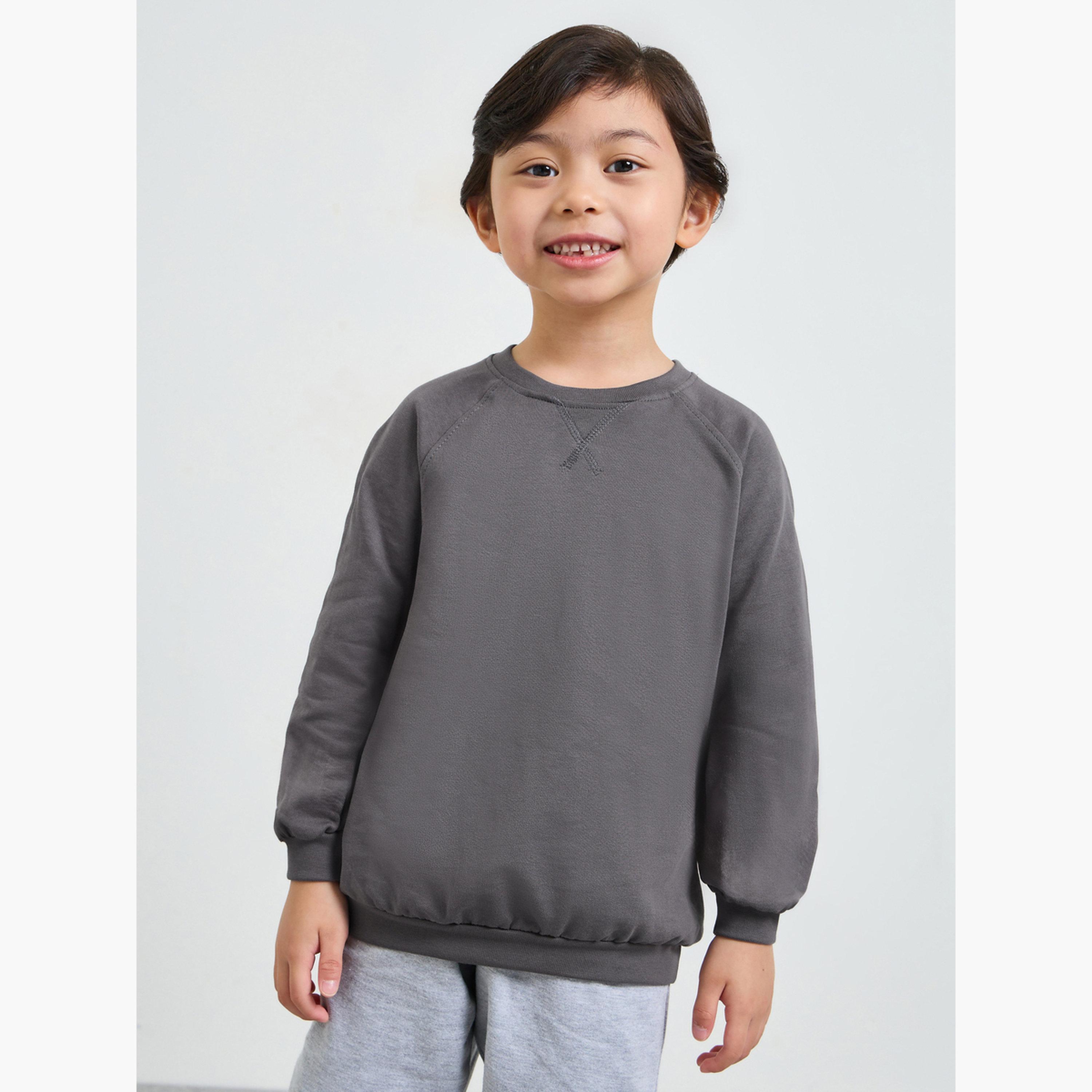 Styli Kids Raglan Sleeve Cotton Regular Fit Sweatshirt-boys-clothing-sweatshirts-image-1
