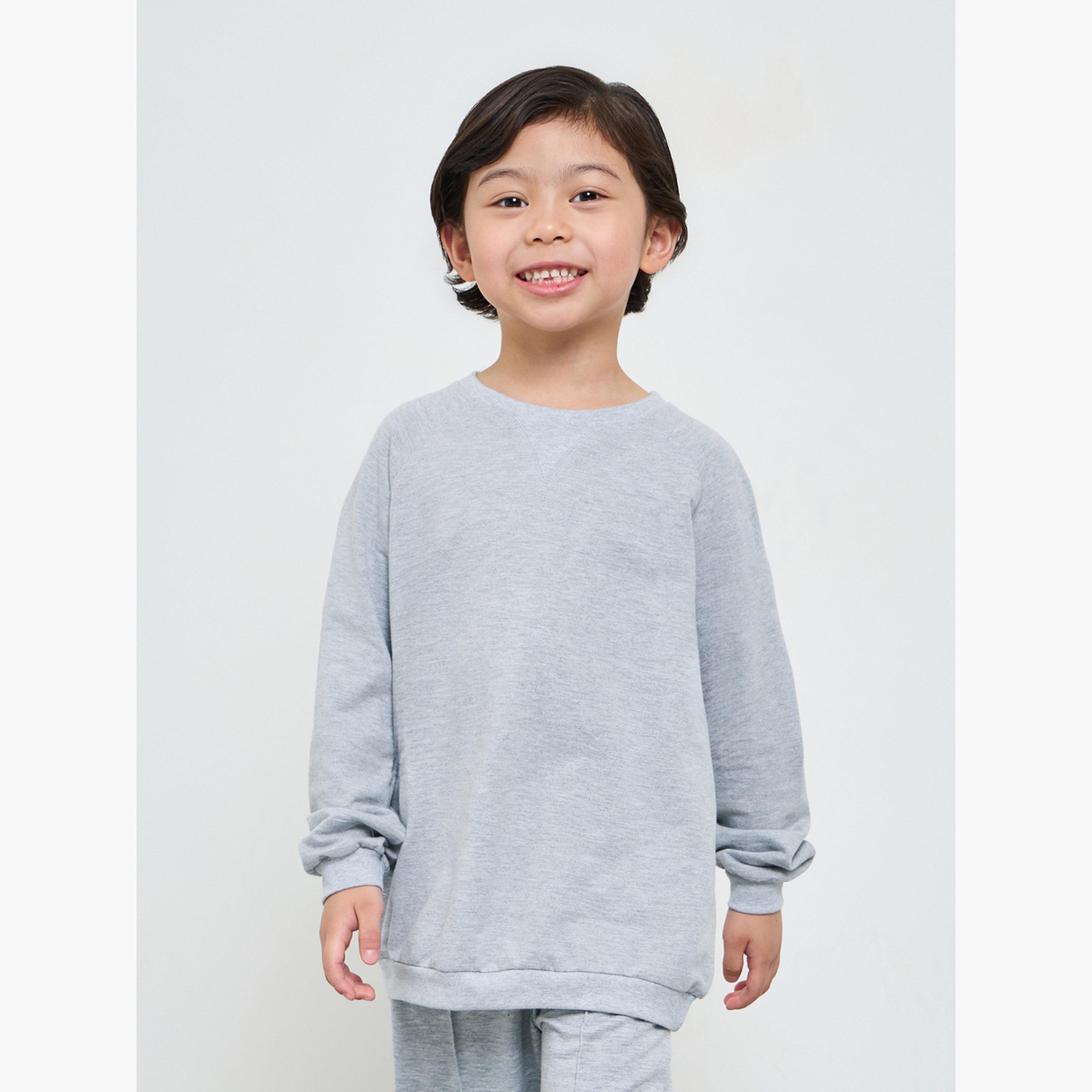 Styli Boys Raglan Sleeve Regular Fit Sweatshirt with Overlock Stitch-boys-clothing-sweatshirts-image-1