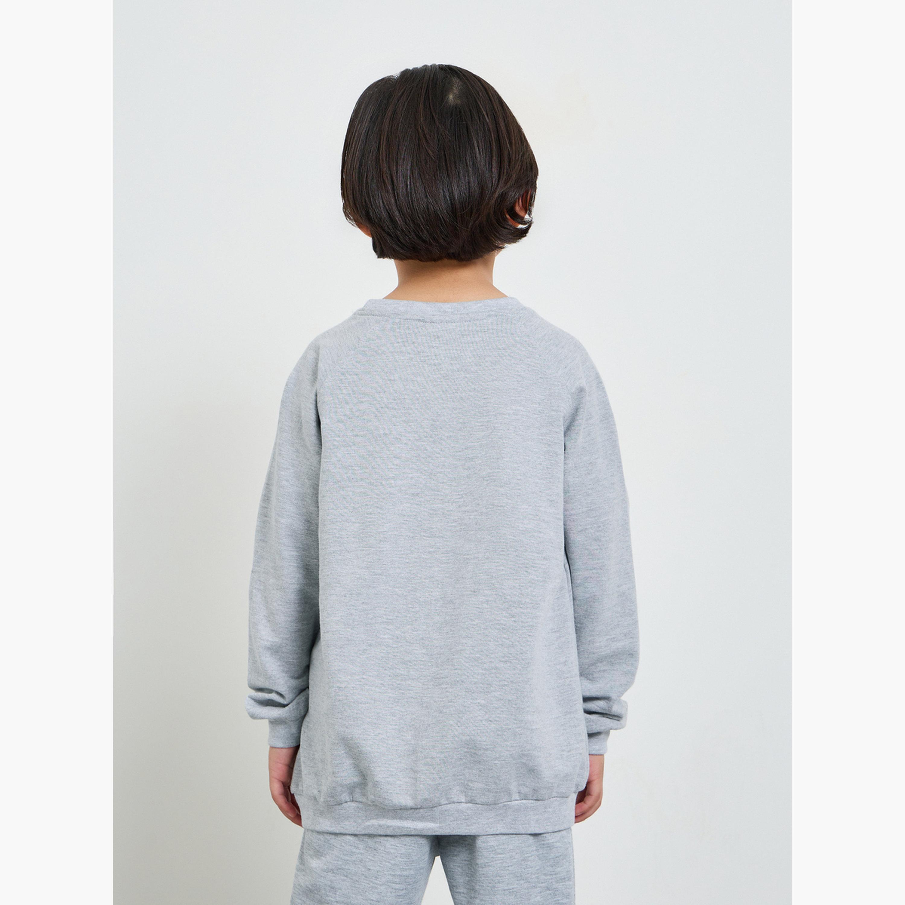 Styli Boys Raglan Sleeve Regular Fit Sweatshirt with Overlock Stitch-boys-clothing-sweatshirts-image-3